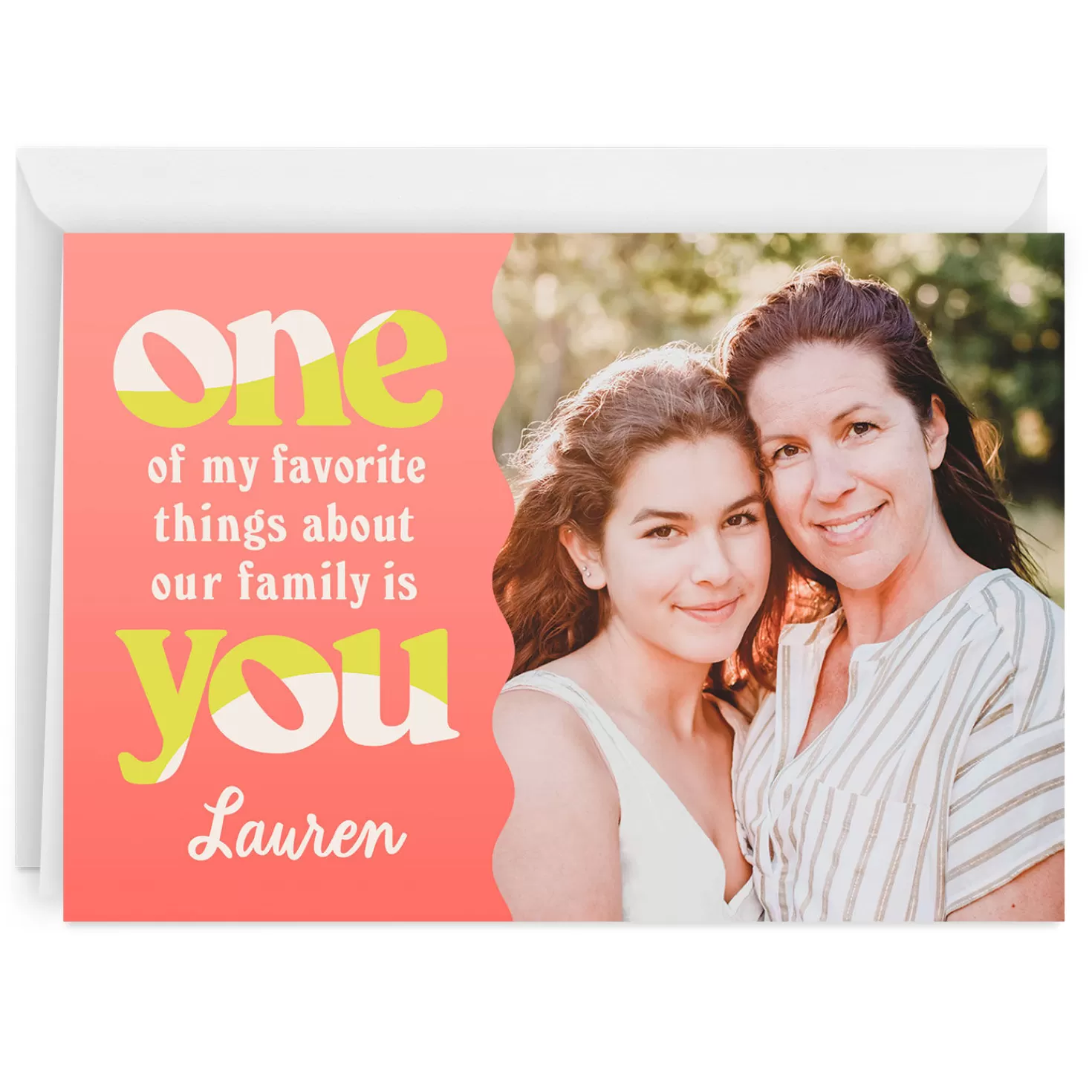 New Personalized Favorite Thing About Our Family Photo Card Encouragement