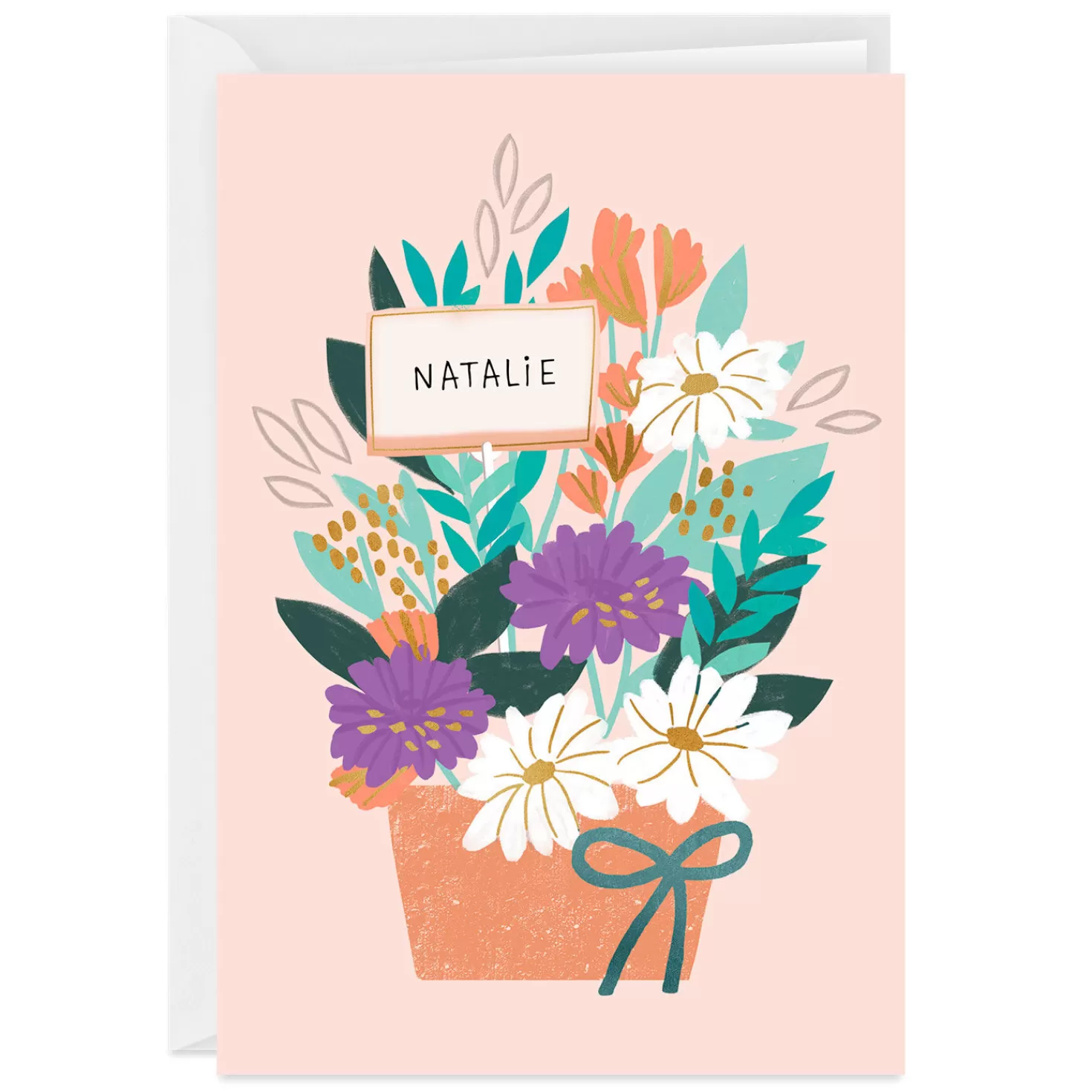New Personalized Flower Bouquet Card Encouragement