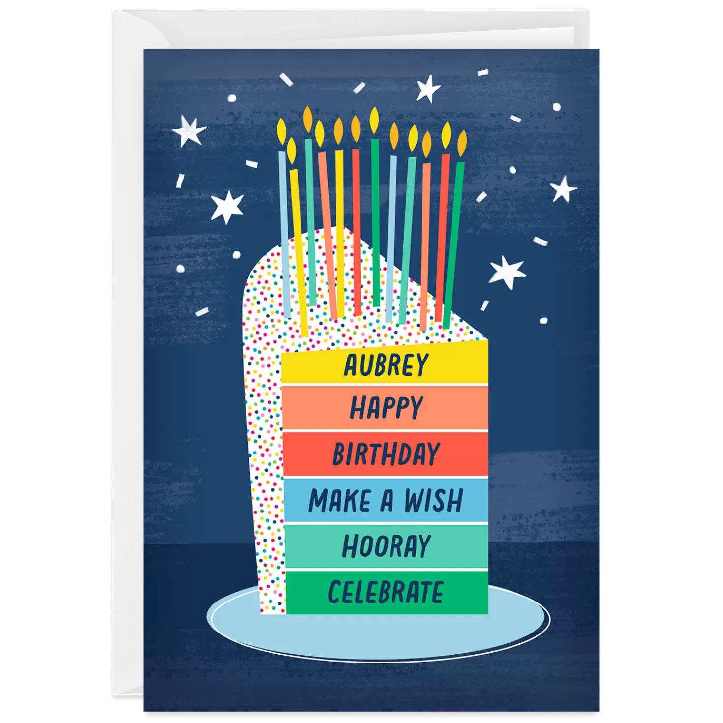 Birthday>Hallmark Personalized Fun And Colorful Cake Birthday Card