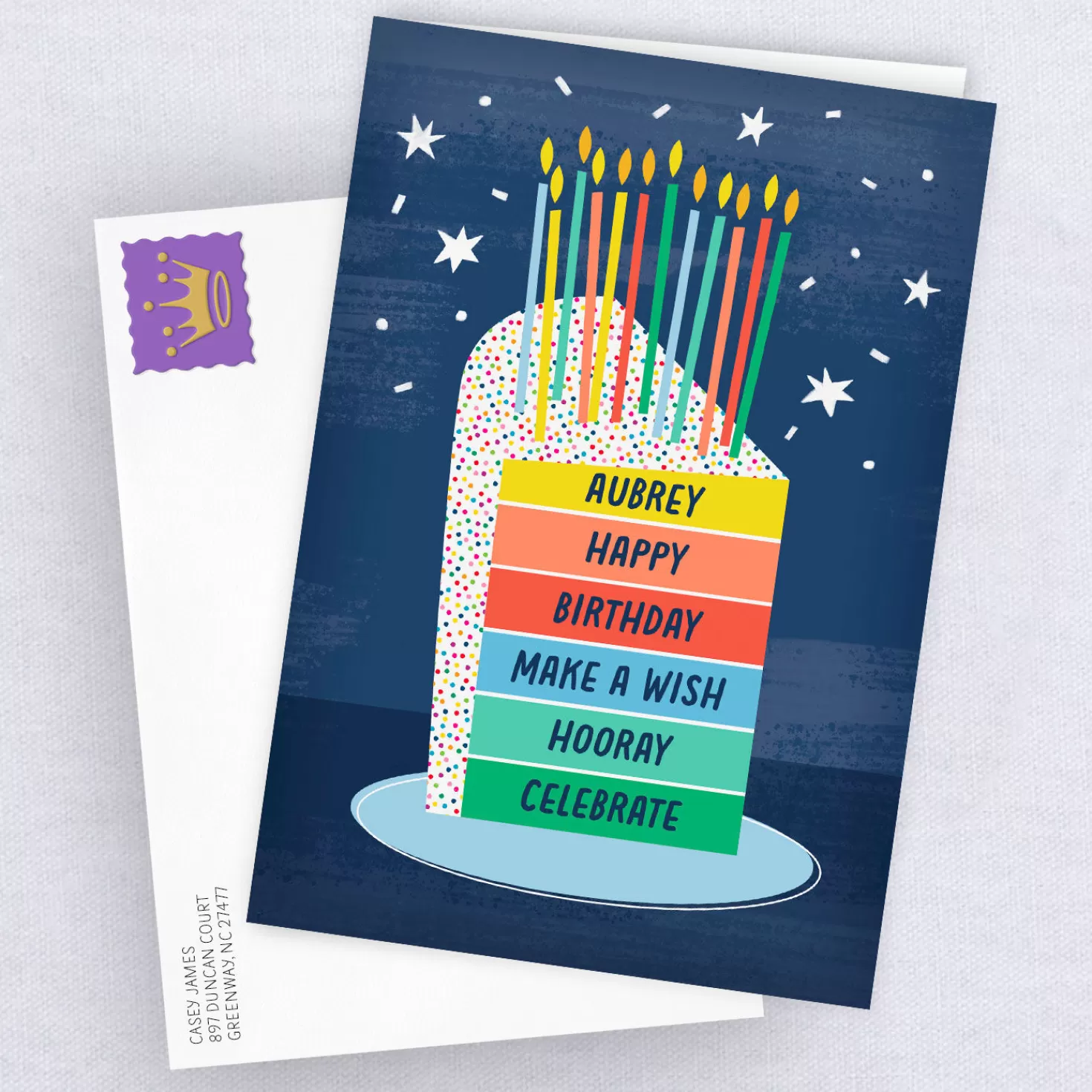 Birthday>Hallmark Personalized Fun And Colorful Cake Birthday Card