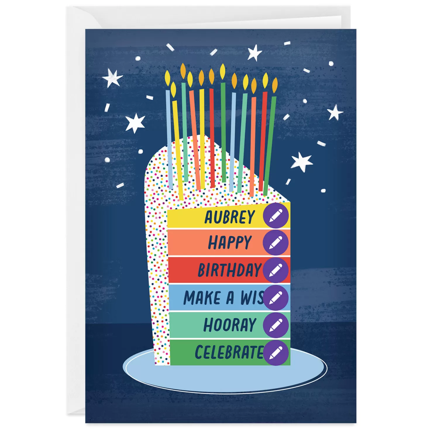 Birthday>Hallmark Personalized Fun And Colorful Cake Birthday Card