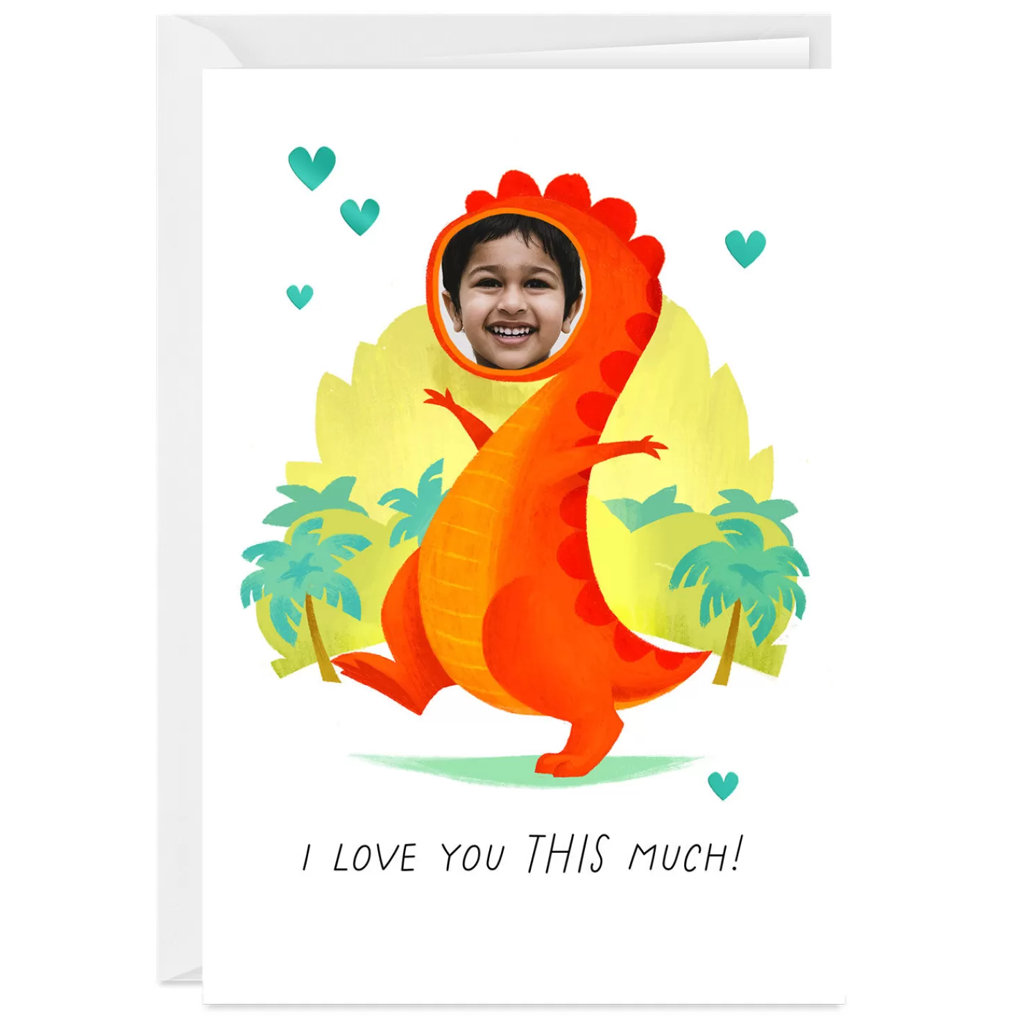 Store Personalized Fun Dinosaur Face Photo Card Encouragement