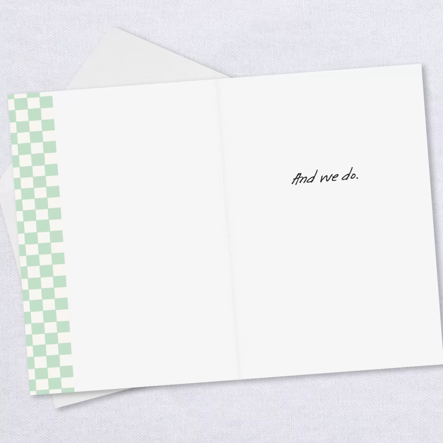 New Personalized Green And White Checkerboard Photo Card Encouragement