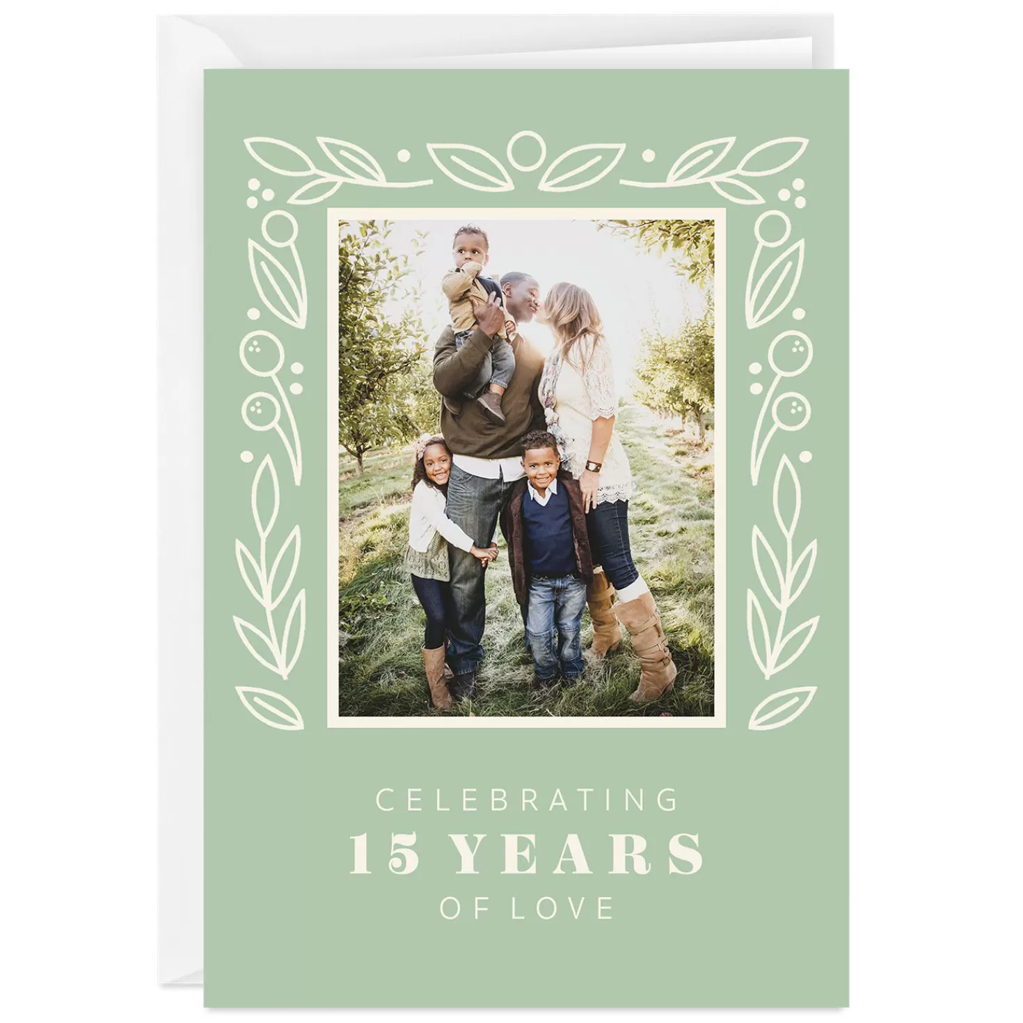 Anniversary>Hallmark Personalized Leaves And Berries Celebration Photo Card