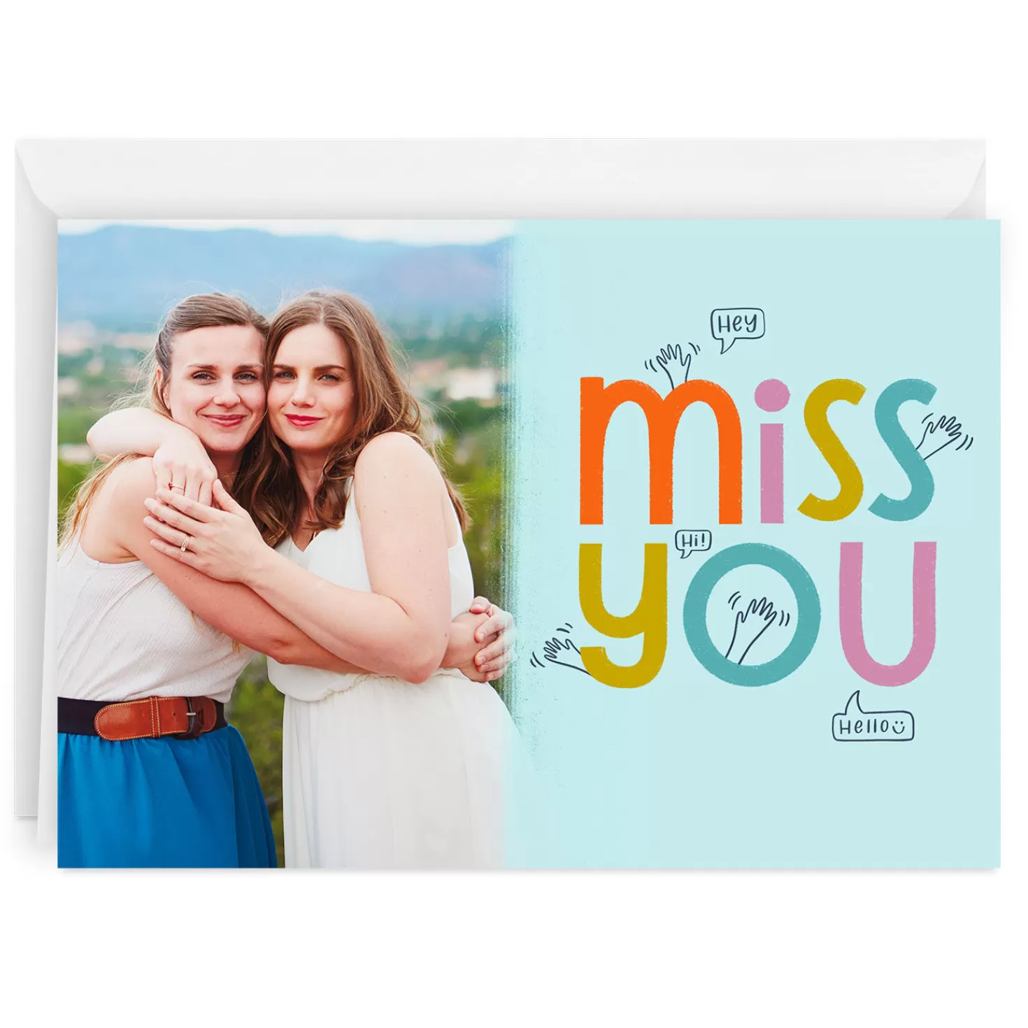 Fashion Personalized Miss You Photo Card Encouragement