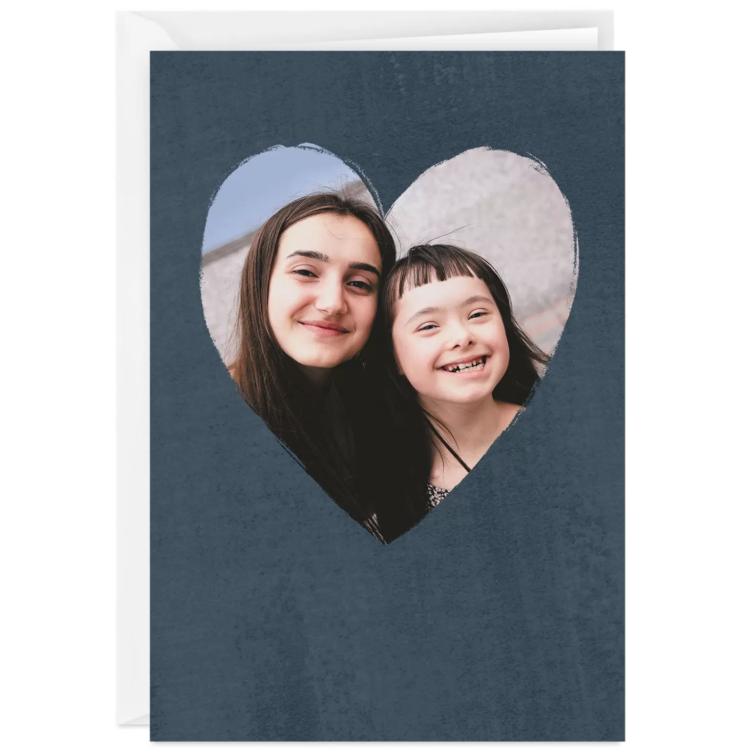 Birthday>Hallmark Personalized Navy Heart Frame Photo Card
