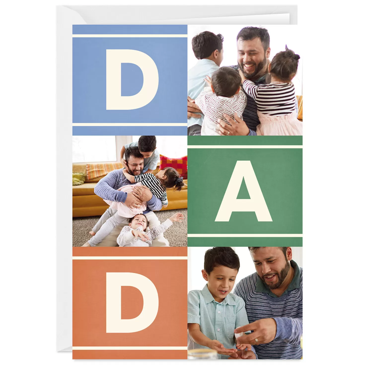 Discount Personalized Photo Collage Color Blocks Photo Card Encouragement