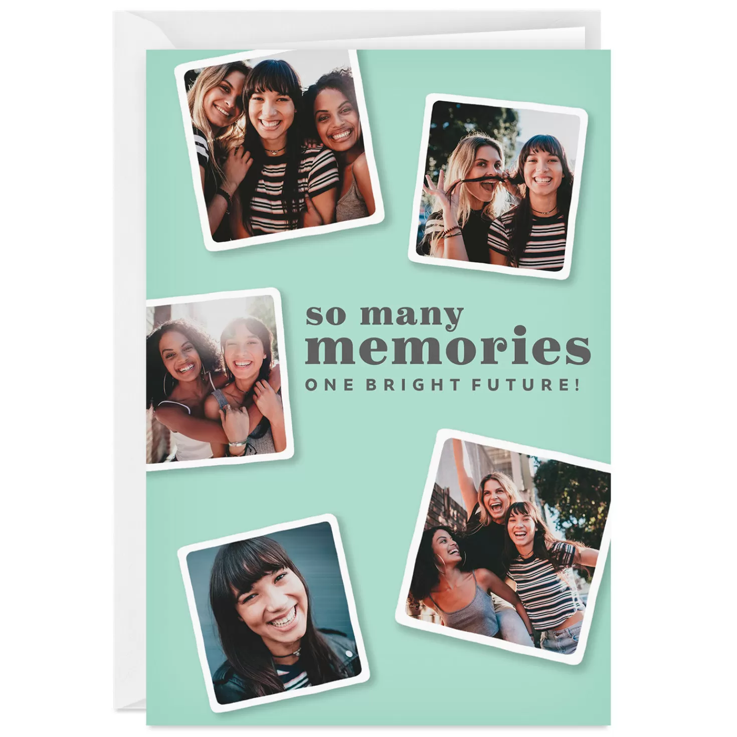 Cheap Personalized Photo Collage Mint Green Photo Card Encouragement