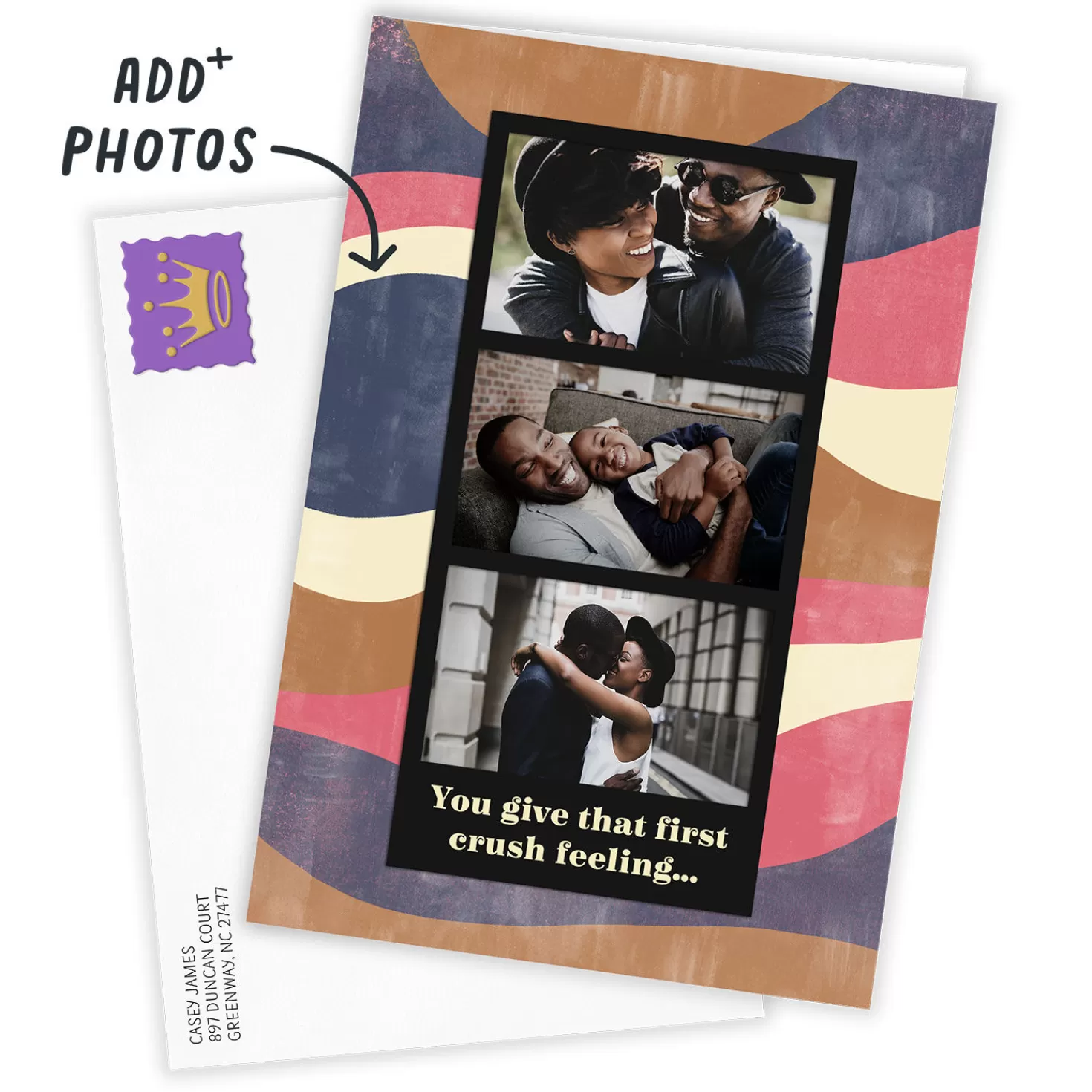 Best Personalized Photo Strip On Abstract Photo Card Encouragement