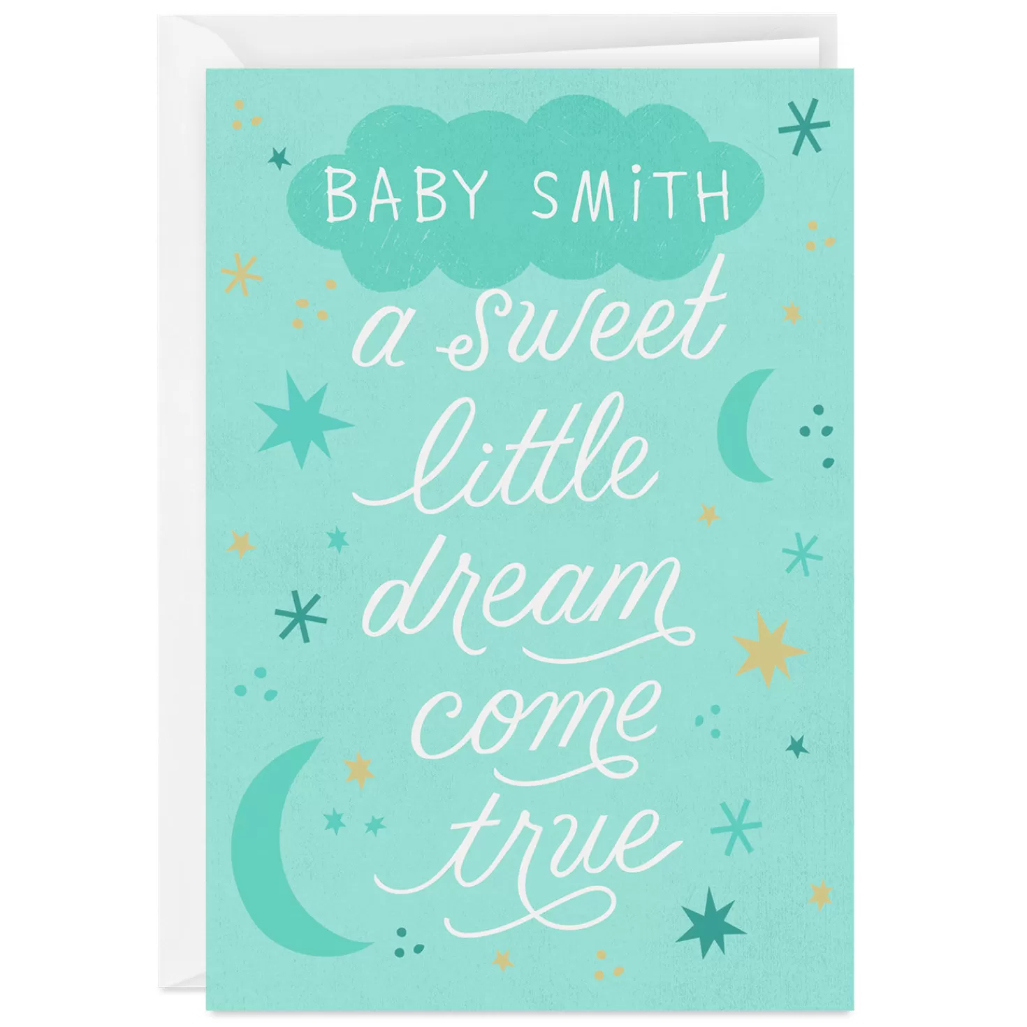 Sale Personalized Sweet Little Dream New Baby Card Baptism And Christening