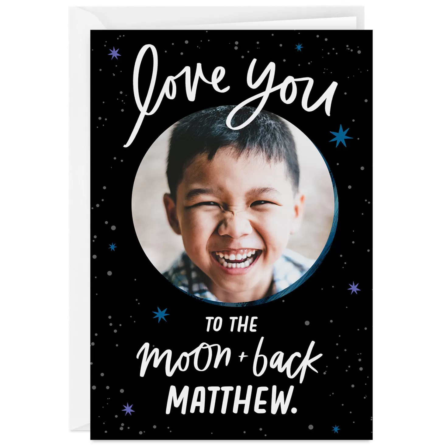 Birthday>Hallmark Personalized To The Moon And Back Love Photo Card