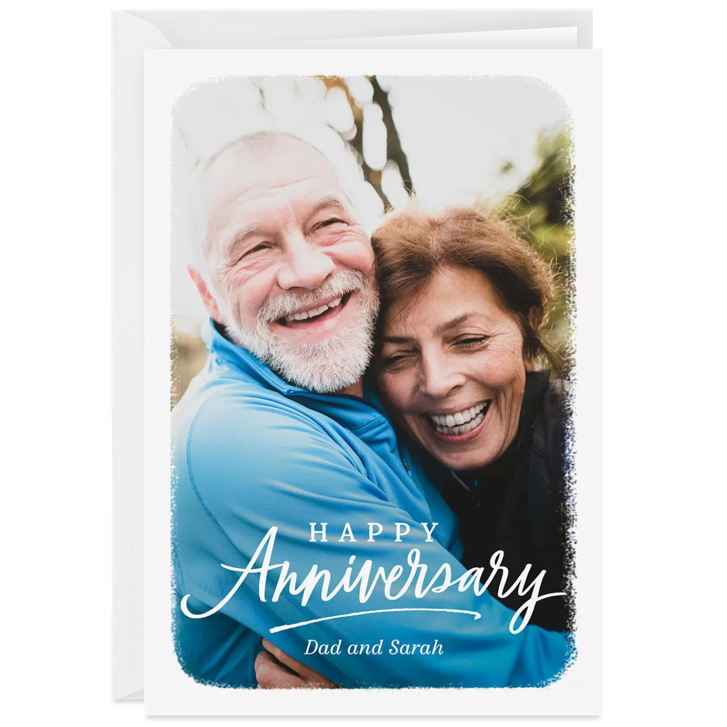 Anniversary>Hallmark Personalized White Frame Anniversary Photo Card