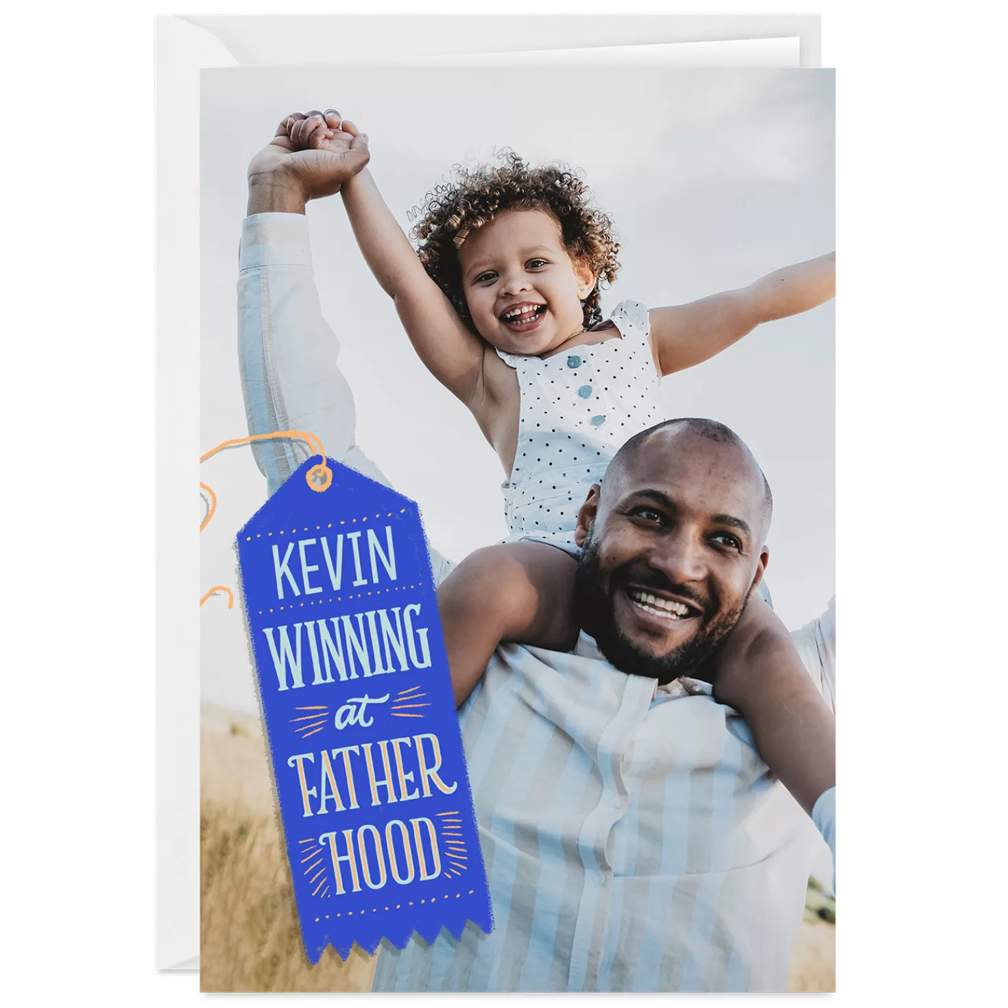 Best Sale Personalized Winning At Fatherhood Photo Card Encouragement