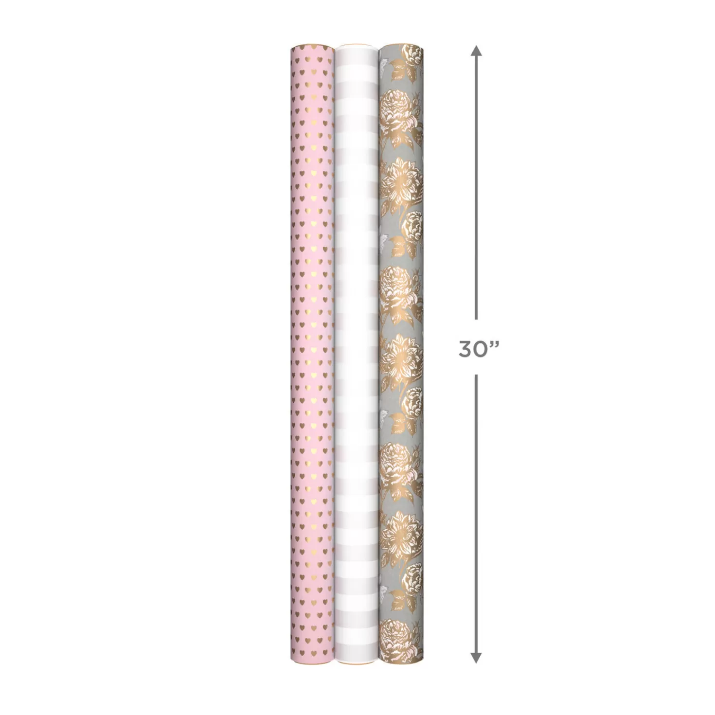 Best Pink And Gray 3-Pack Wrapping Paper, 85 Sq. Ft. Total Wedding