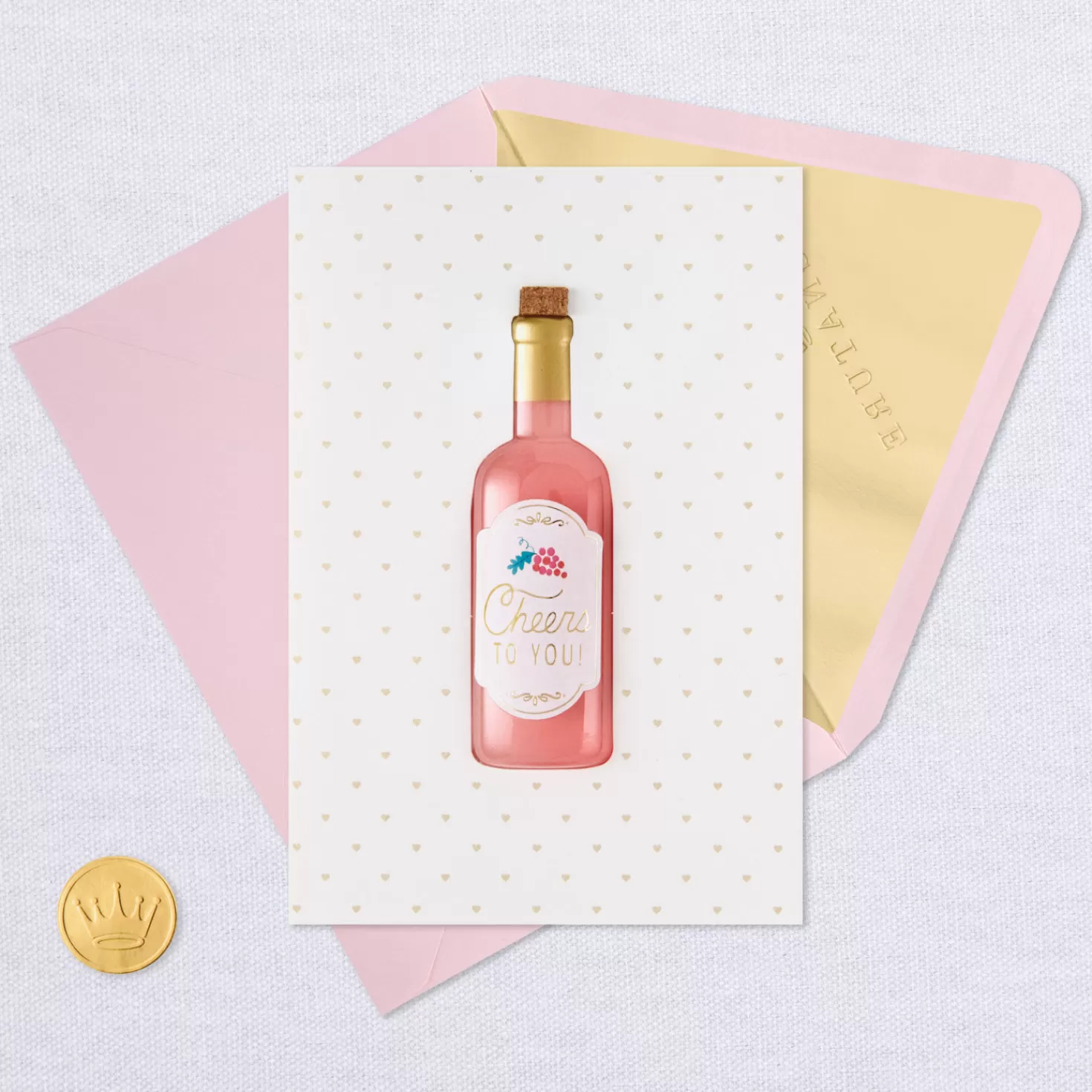 Birthday>Hallmark Pink Champagne Cheers To You Birthday Card For Her