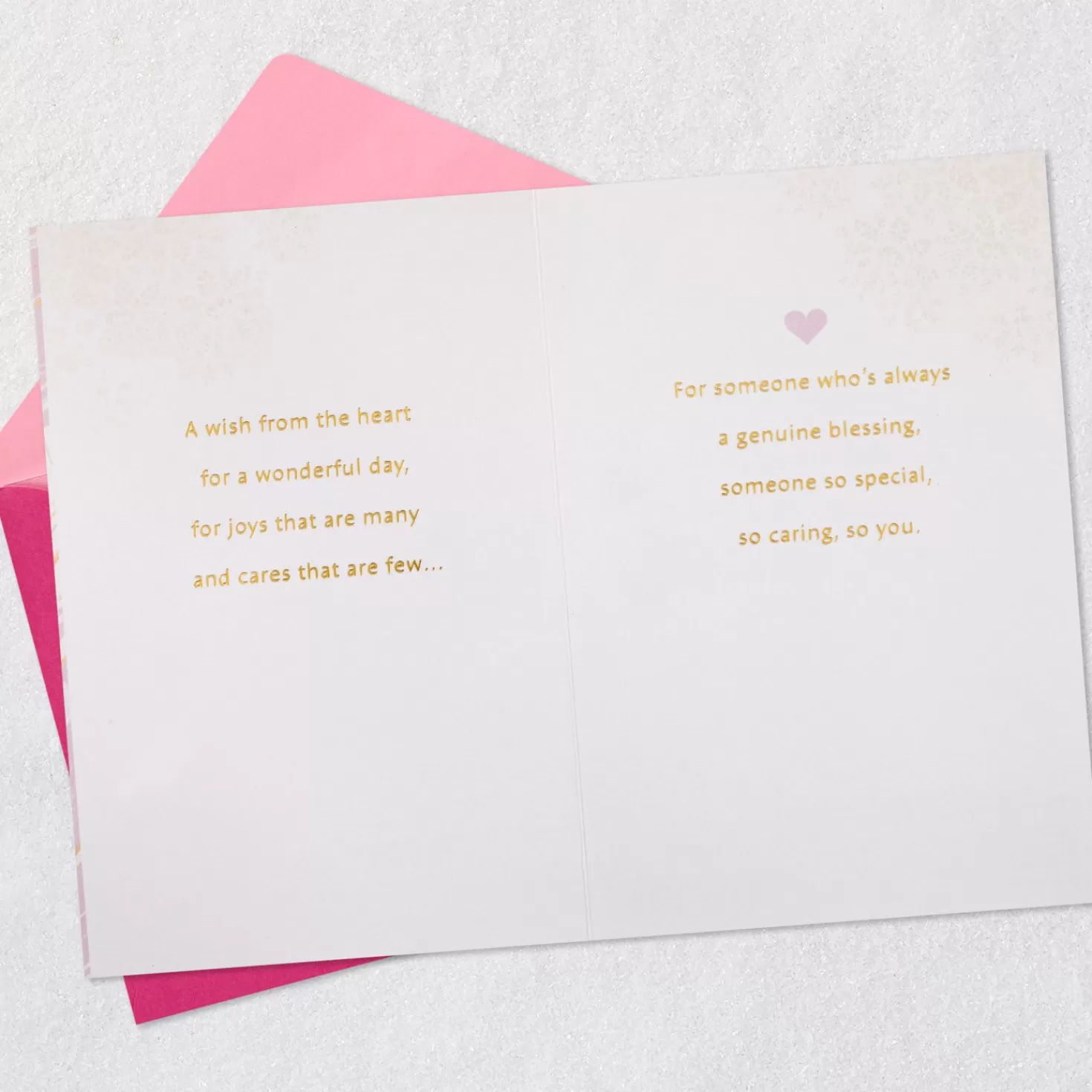 Birthday>Hallmark Pink Flower Wish From The Heart Birthday Card For Sister