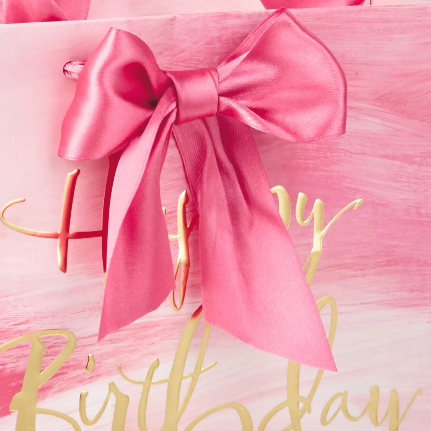 Birthday>Hallmark Pink Watercolor Happy Birthday Medium Gift Bag, 7.75"