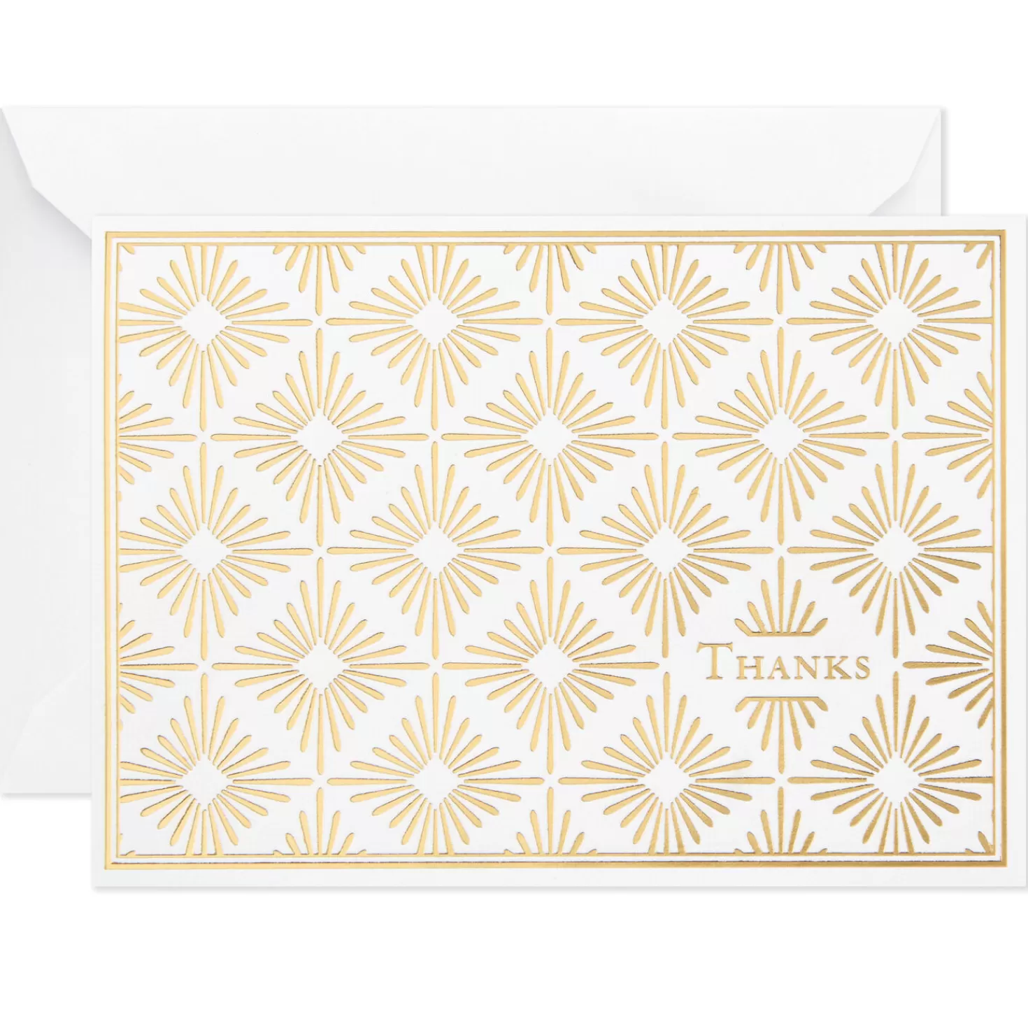 New Polished Gold Assorted Blank Thank-You Notes, Box Of 50 Wedding