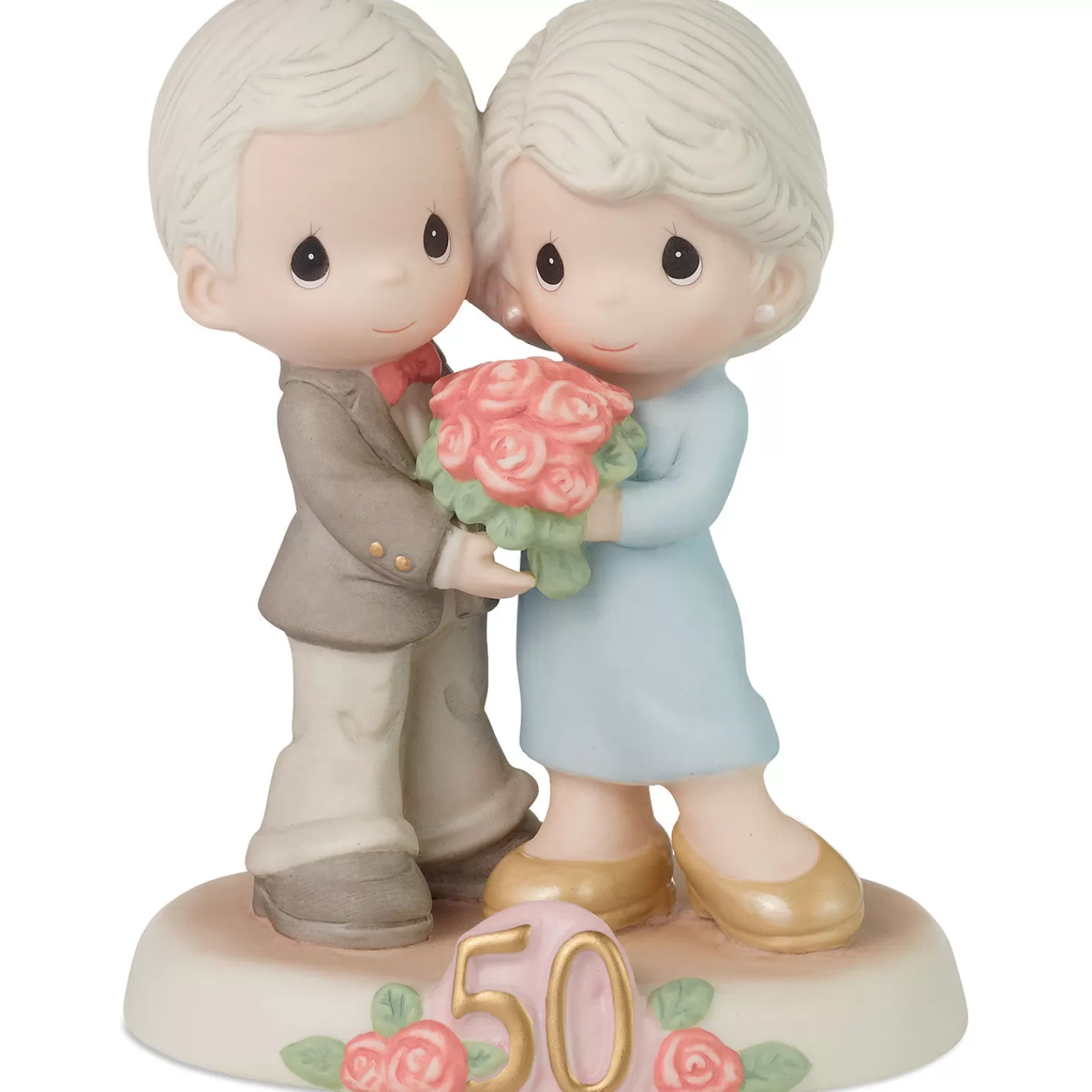 Anniversary>Hallmark Precious Moments Fifty Golden Years Together Figurine, 5.1"