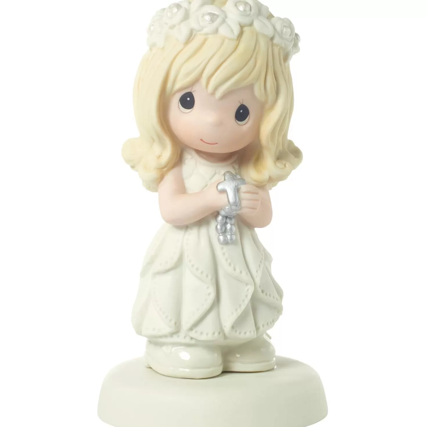 Fashion Precious Moments May His Light Shine Blonde Girl Figurine, 5.25" H First Communion