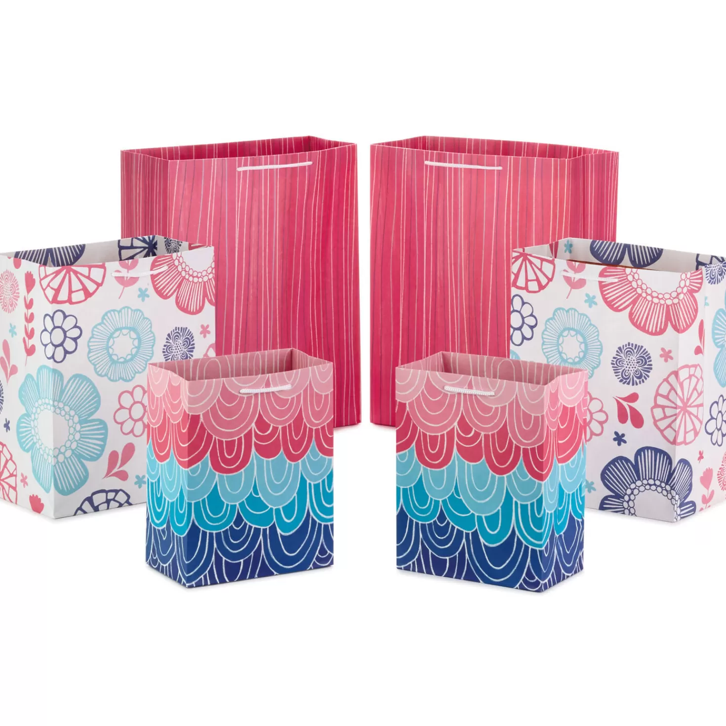 Hot Pretty Patterns Assorted Sizes 6-Pack Gift Bags Wedding