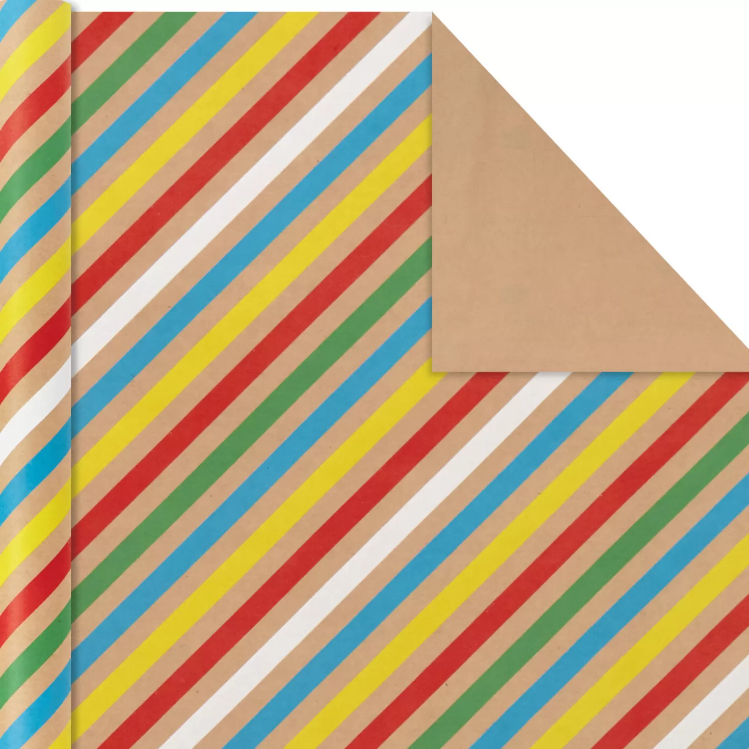 Birthday>Hallmark Primary Birthday 3-Pack Kraft Wrapping Paper, 105 Sq. Ft. Total