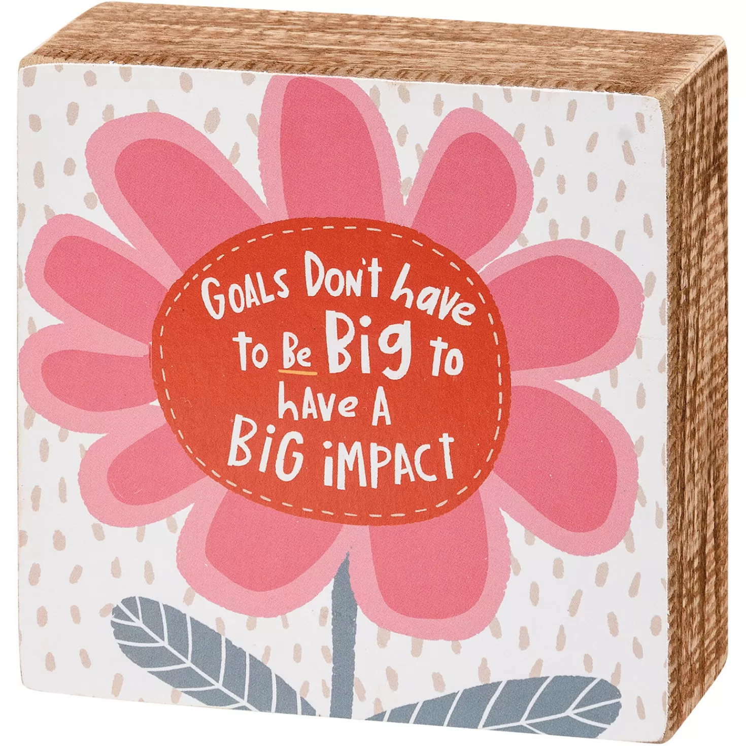 Outlet Primitives By Kathy Pink Flowers Goals Block Sign And Socks, Set Of 2 Encouragement