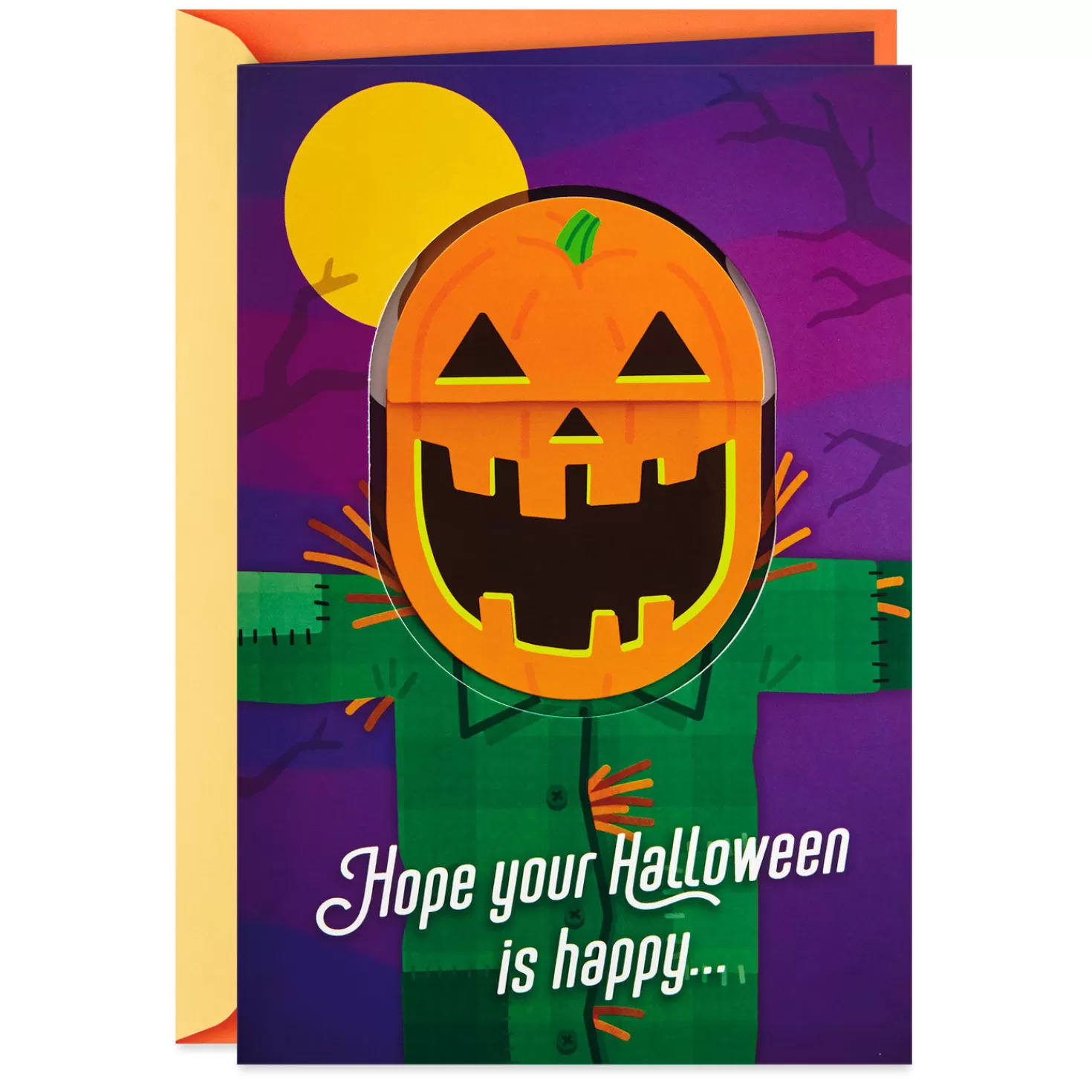 Halloween (10/31)>Hallmark Pumpkin Ghost Funny Pop-Up Halloween Card With Sound