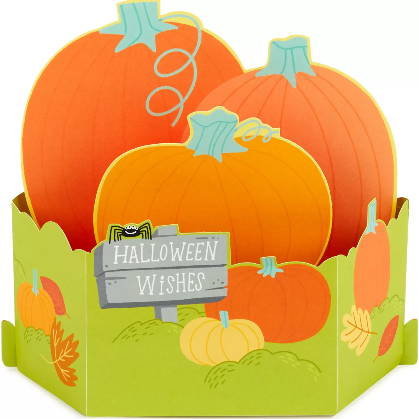 Halloween (10/31)>Hallmark Pumpkin Patch 3D Pop-Up Halloween Card With Stickers