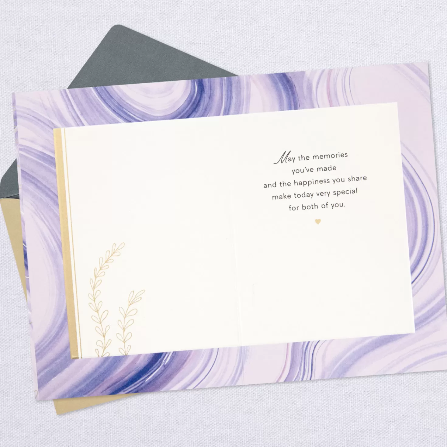 Anniversary>Hallmark Purple Watercolor 15Th Anniversary Card