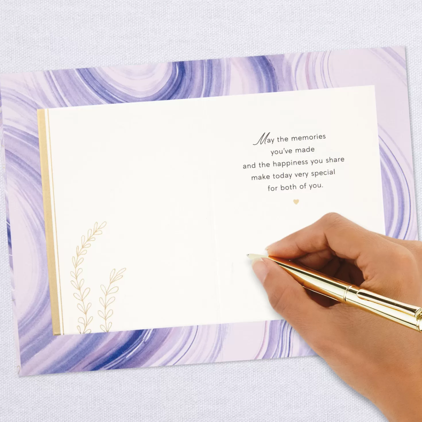 Anniversary>Hallmark Purple Watercolor 15Th Anniversary Card
