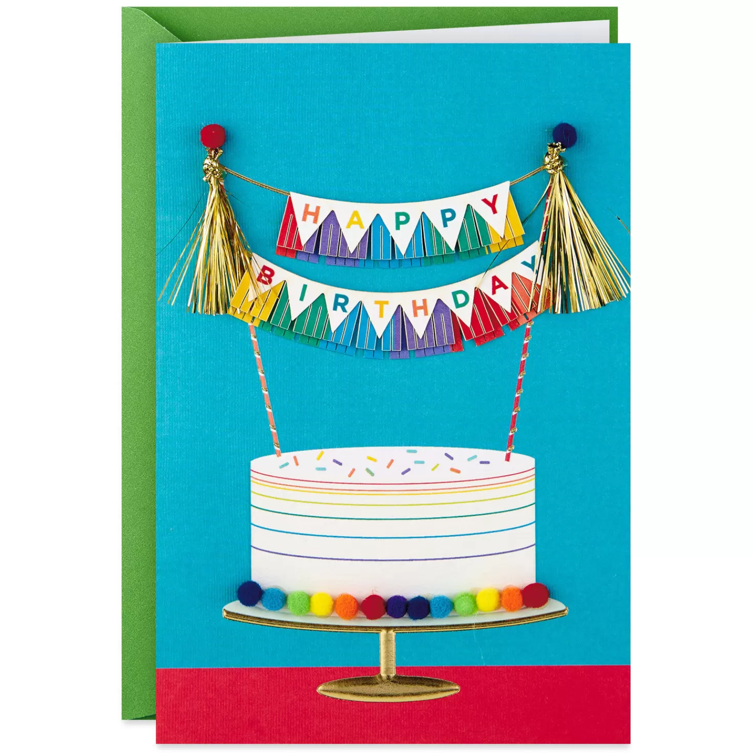 Birthday>Hallmark Rainbow Cake Banner Happy Birthday Card