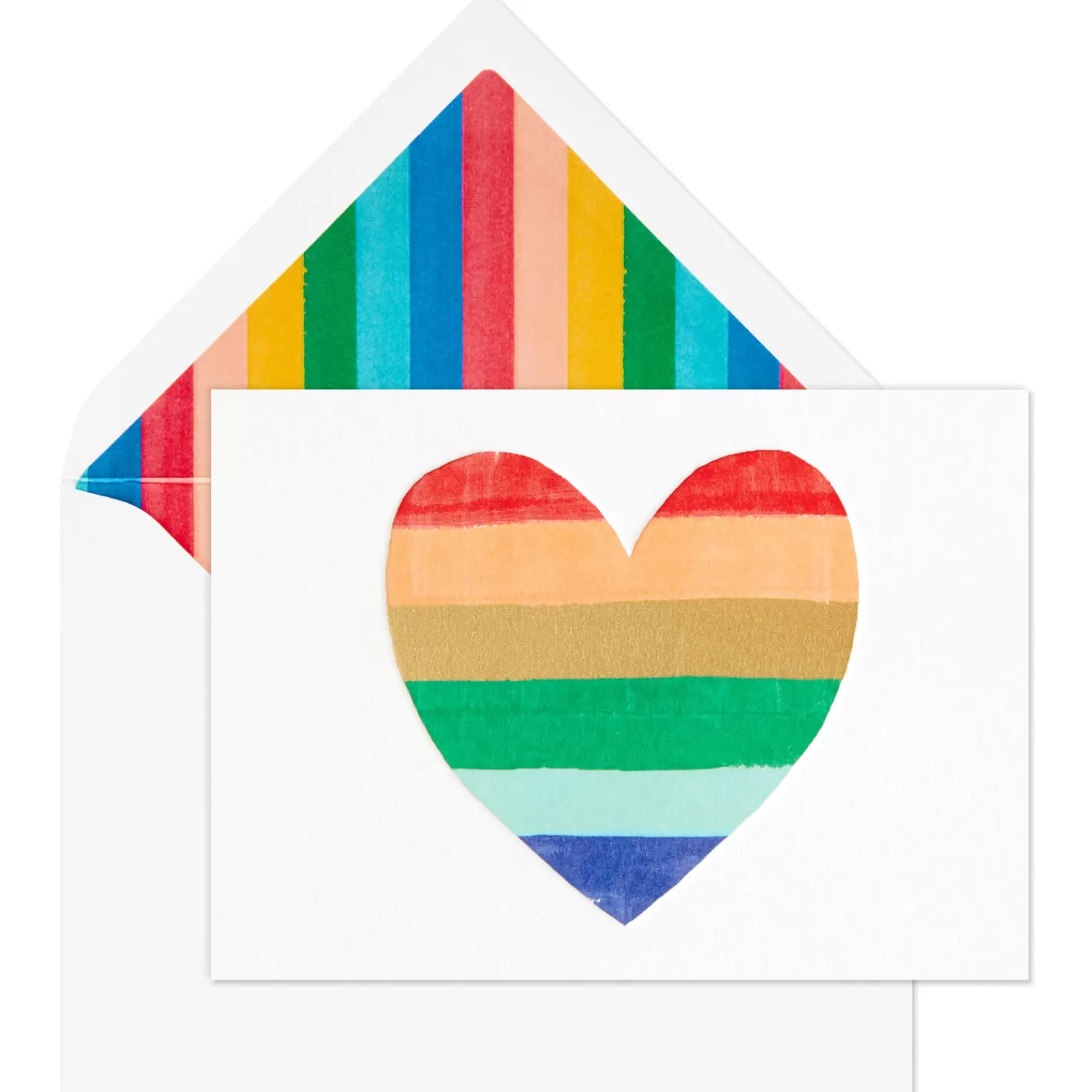 Cheap Rainbow Heart Blank Note Cards, Box Of 10 Encouragement