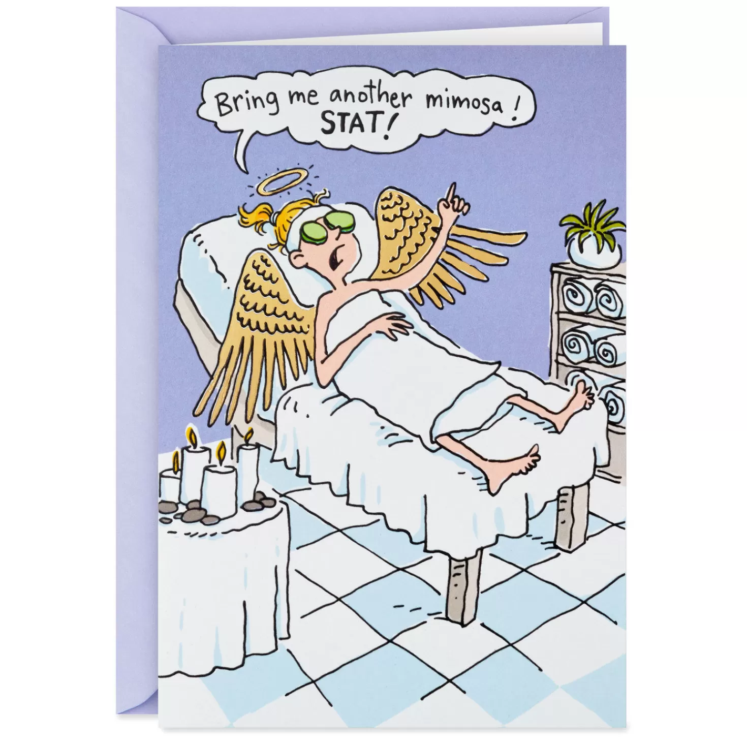 Birthday>Hallmark Recovering Guardian Angel Funny Birthday Card