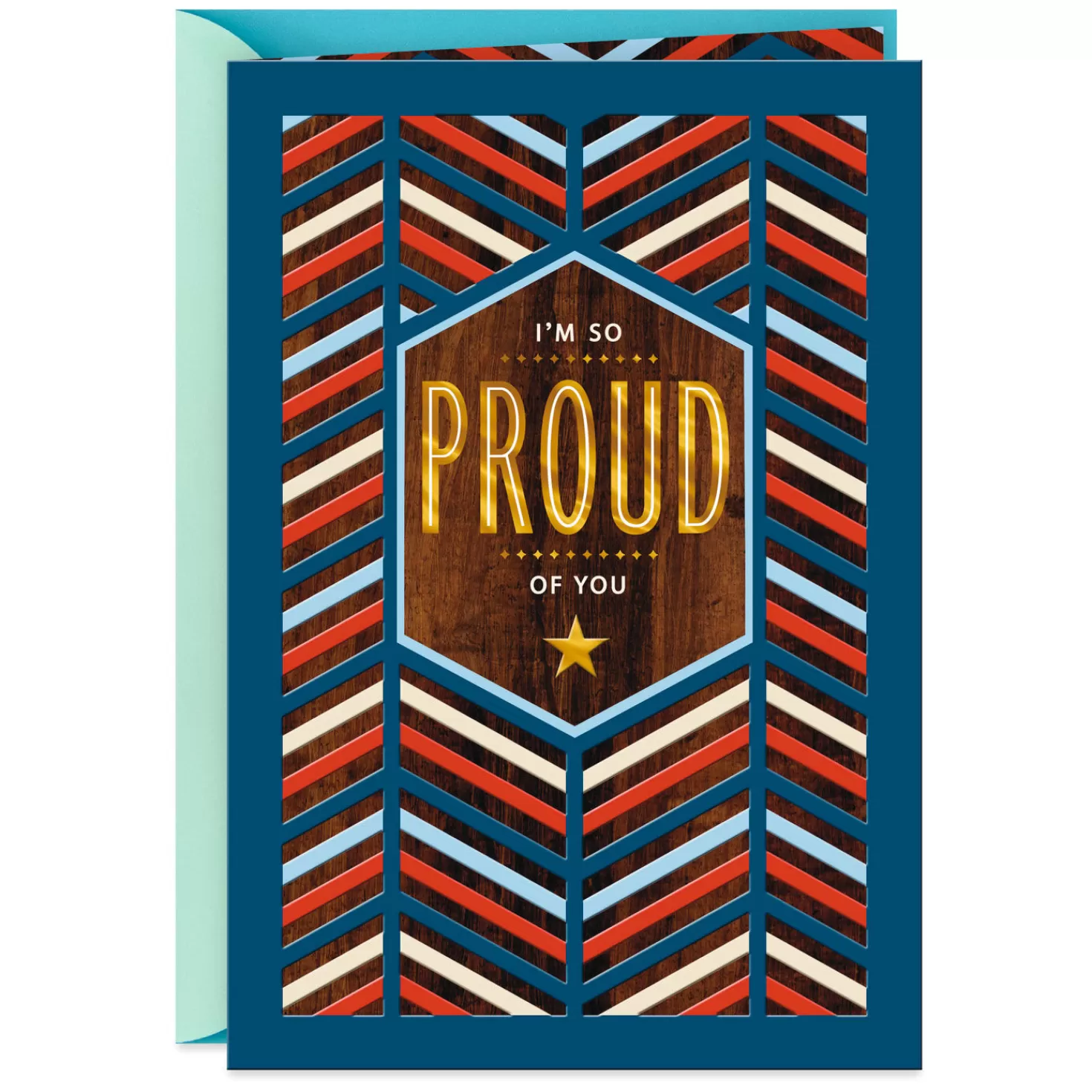 Shop Red, White And Blue Chevron Military Appreciation Card Military Appreciation