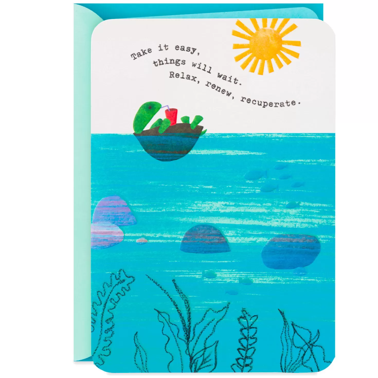 Online Relax, Renew, Recuperate Turtle Get Well Card Get Well