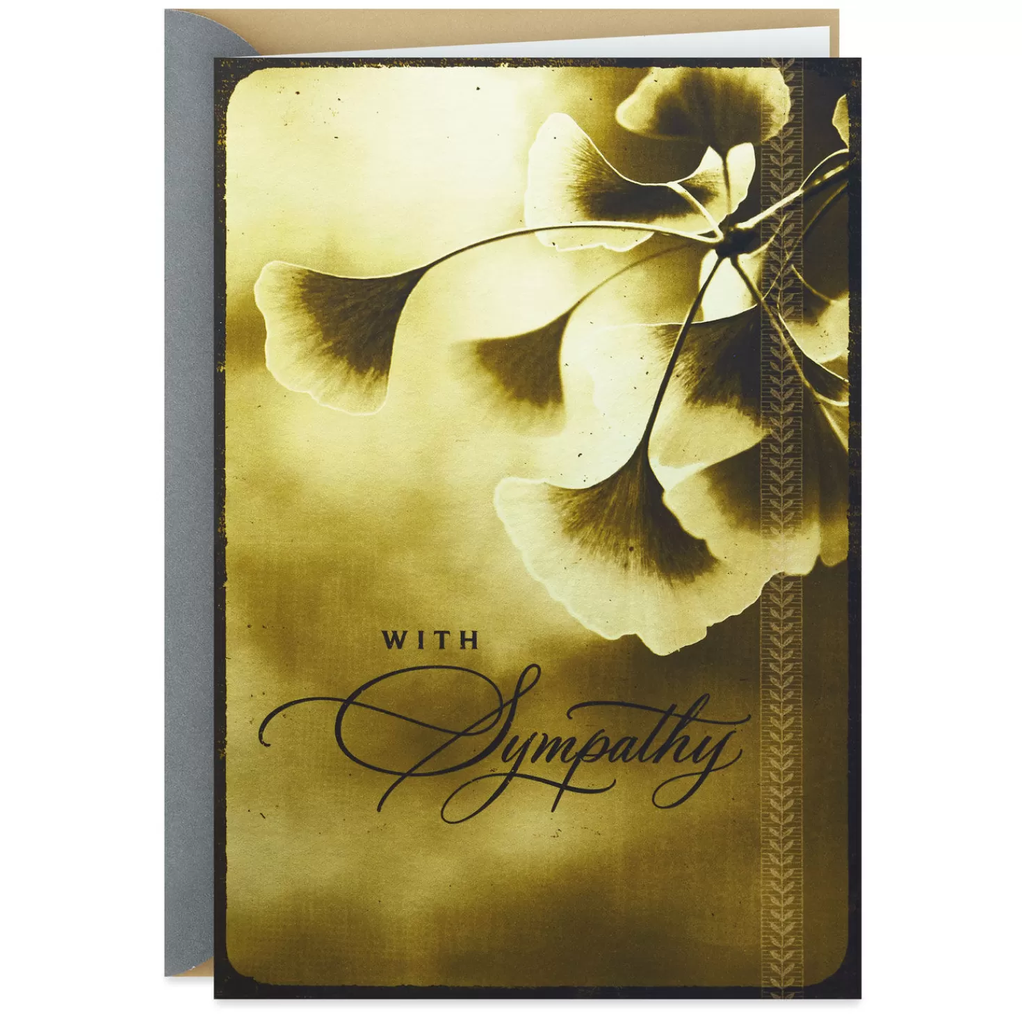 New Remembering Him Gilded Leaves Sympathy Card Sympathy