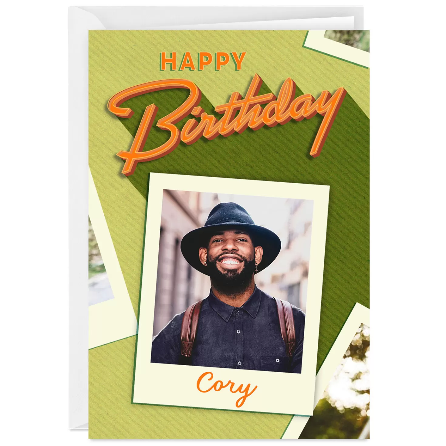 Birthday>Hallmark Retro Lettering Folded Birthday Photo Card