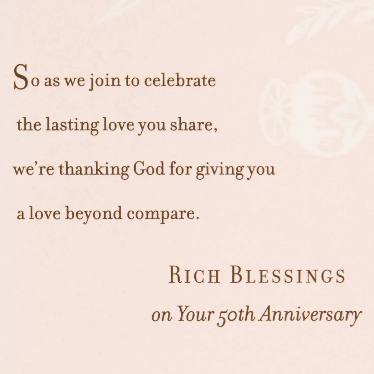 Anniversary>Hallmark Rich Blessings Religious 50Th Anniversary Card