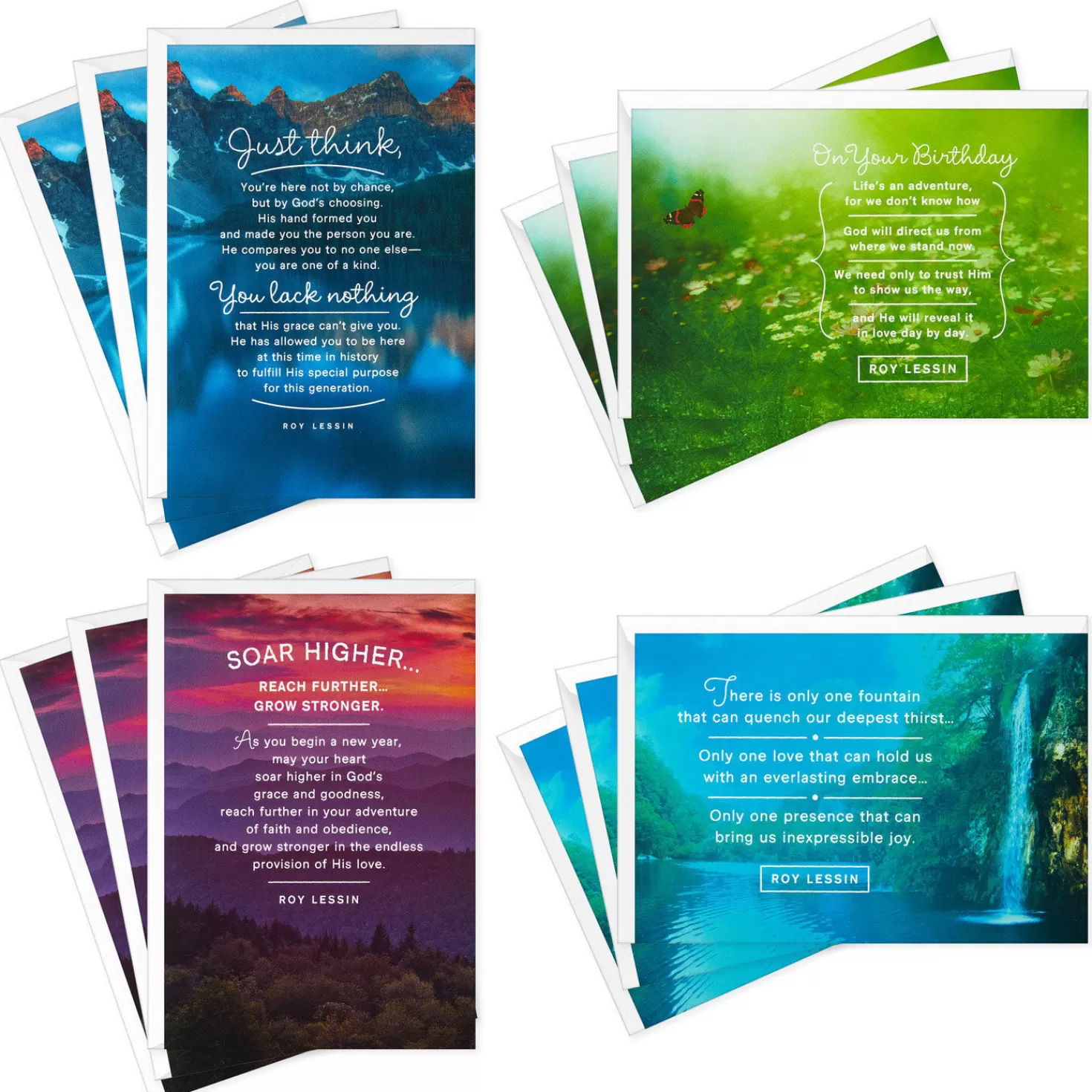Birthday>Hallmark Roy Lessin Inspiration Boxed Religious Encouragement Cards Assortment, Pack Of 12