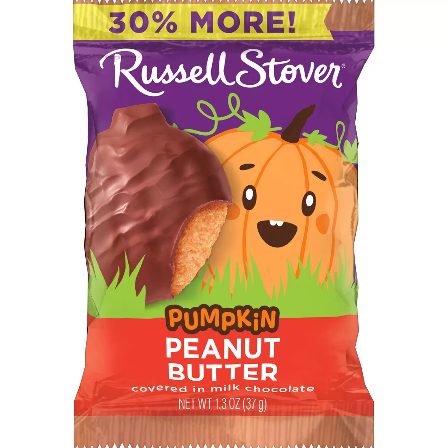 Halloween (10/31)>Hallmark Russell Stover Milk Chocolate Peanut Butter Pumpkin, 1.3 Oz.