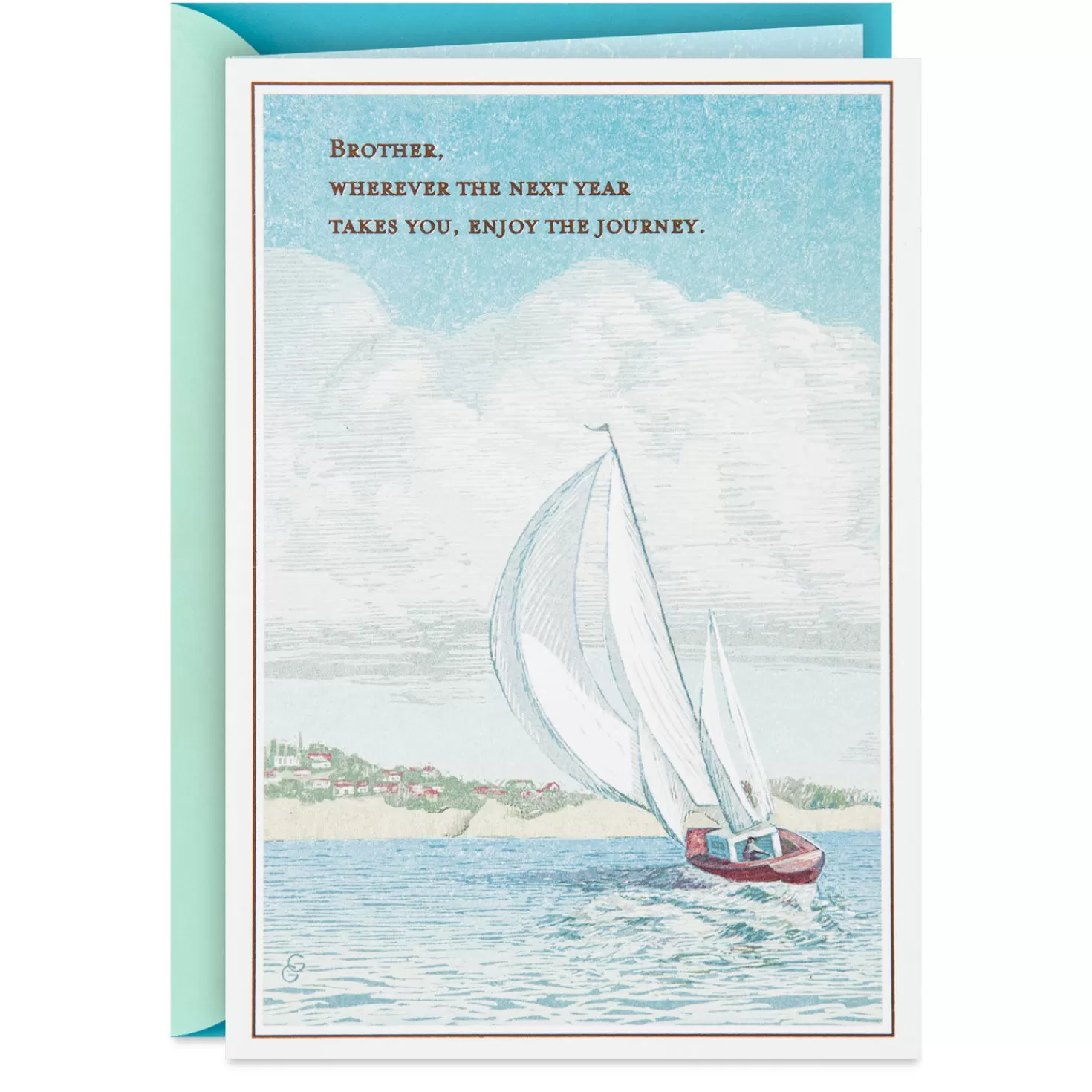 Birthday>Hallmark Sailboat Enjoy The Journey Birthday Card For Brother