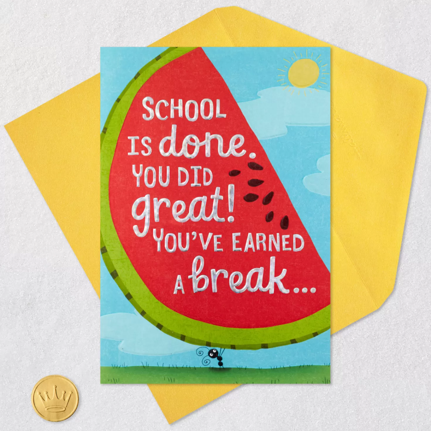 Outlet School's Out For Summer End Of Year Congratulations Card For Kid Graduation