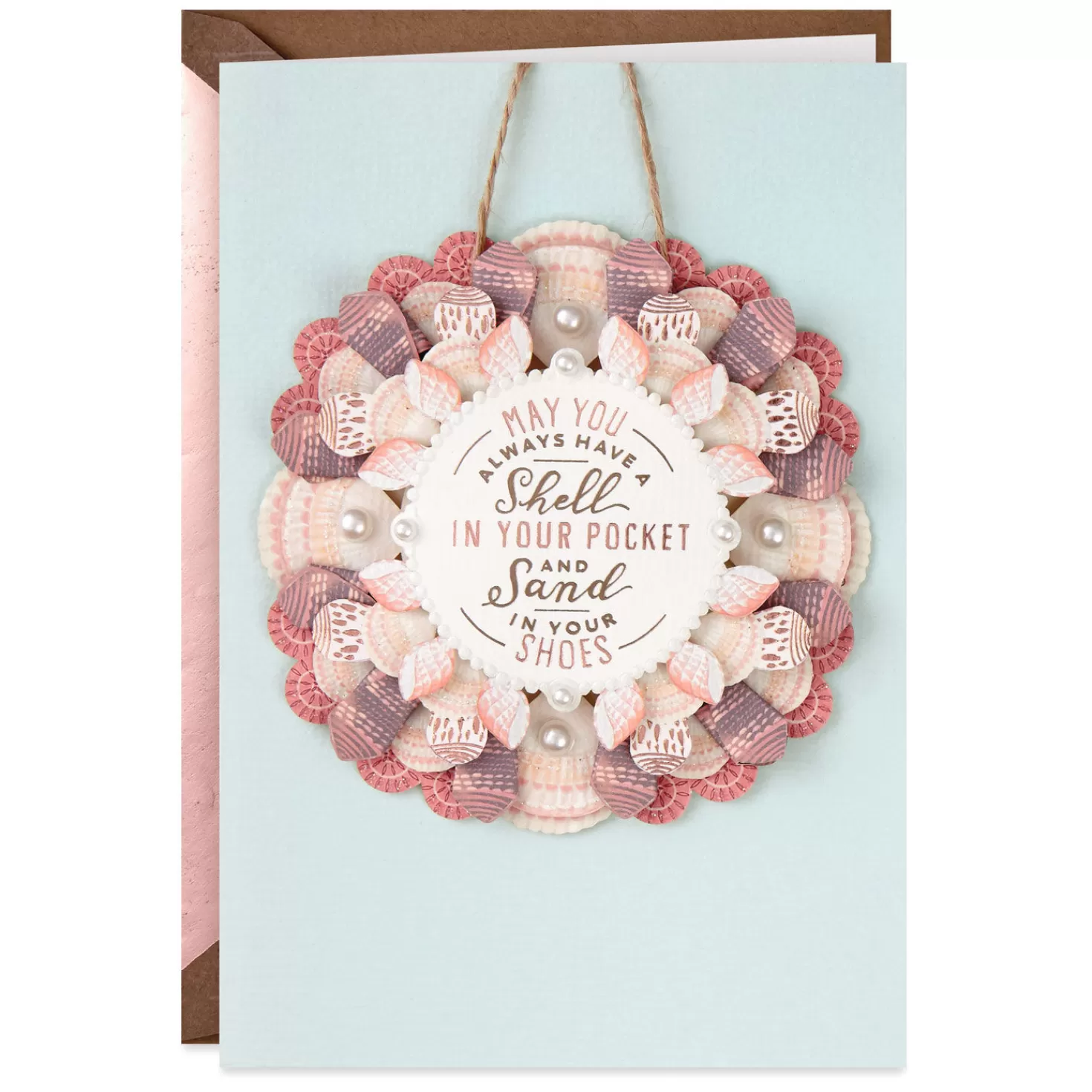 Birthday>Hallmark Seashells And Sand Birthday Card With Decoration