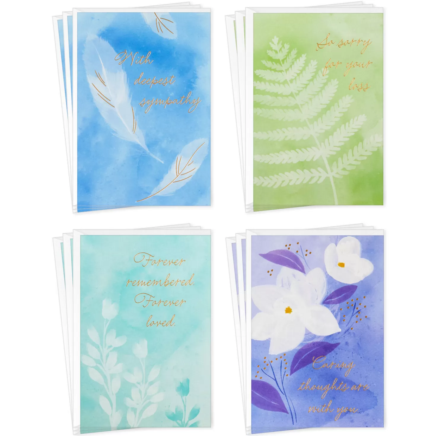 Shop Serene Flowers Assorted Sympathy Cards, Pack Of 12 Sympathy