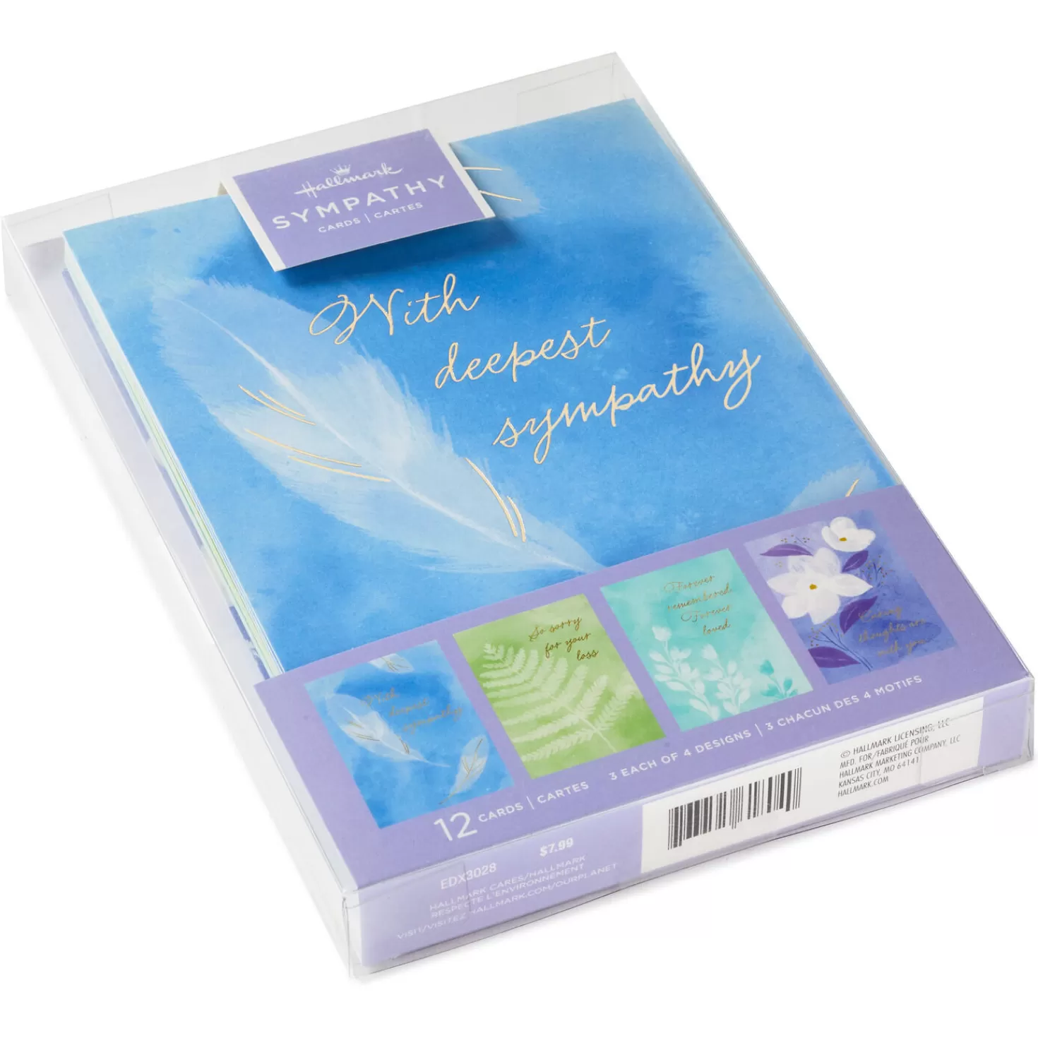 Shop Serene Flowers Assorted Sympathy Cards, Pack Of 12 Sympathy