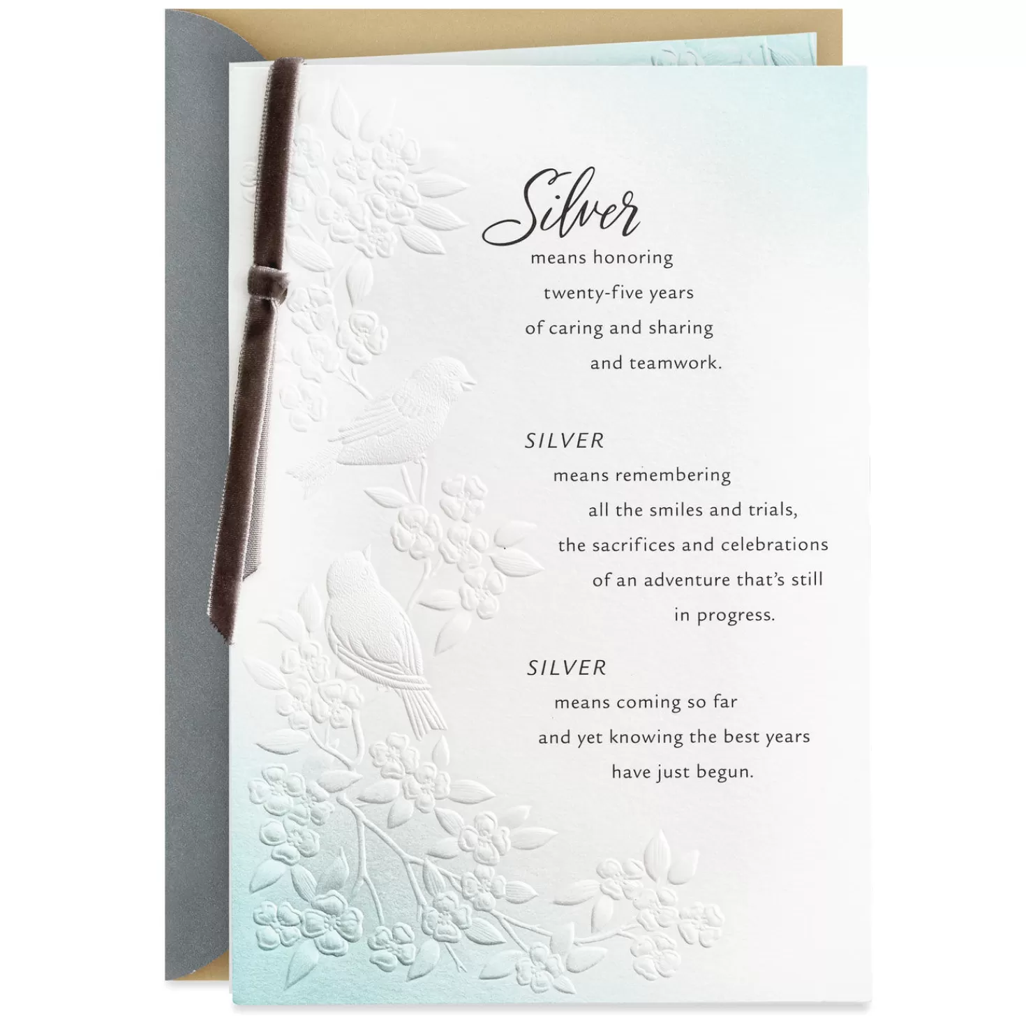 Anniversary>Hallmark Silver Means Coming So Far 25Th Anniversary Card