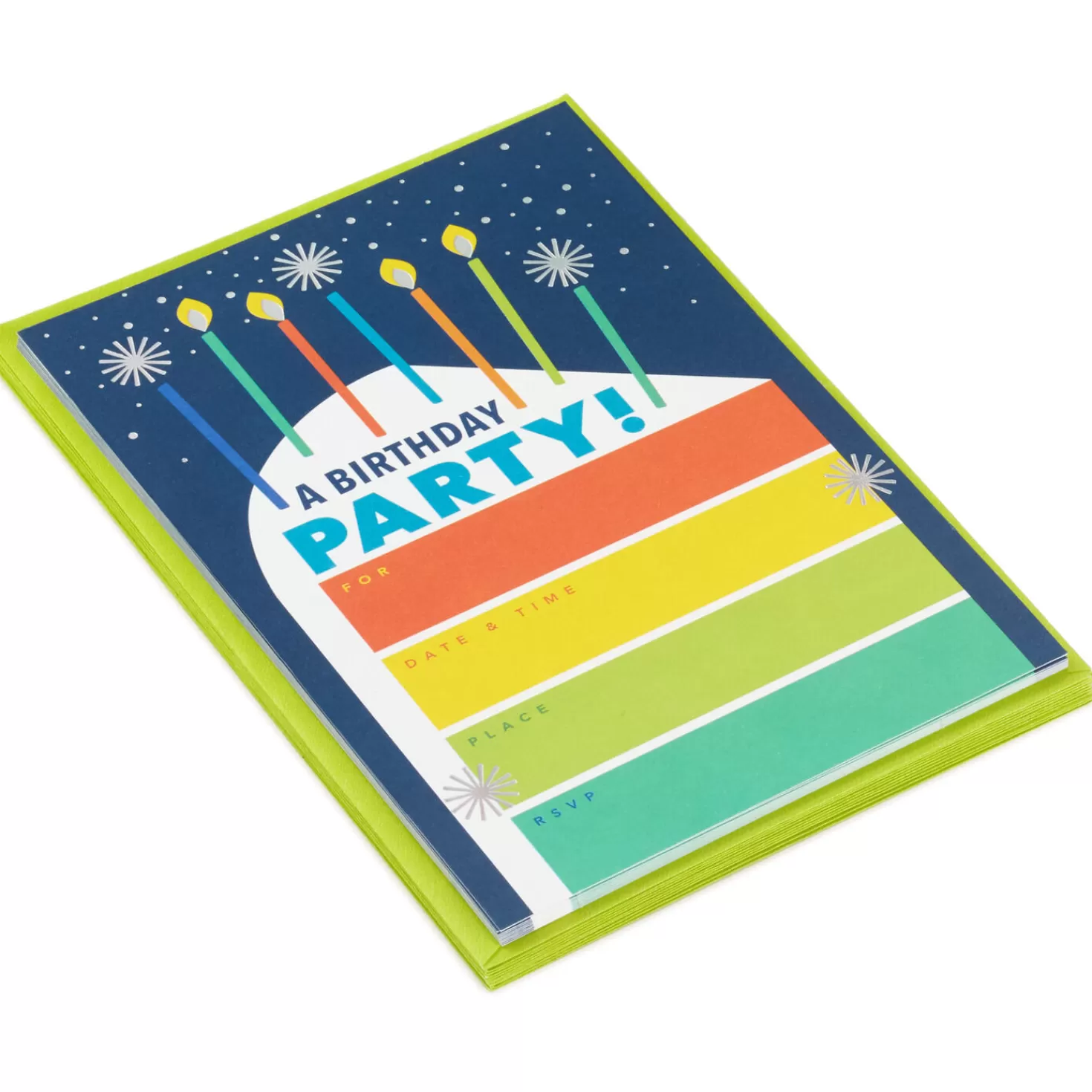 Birthday>Hallmark Slice Of Cake Birthday Party Invitations, Pack Of 10