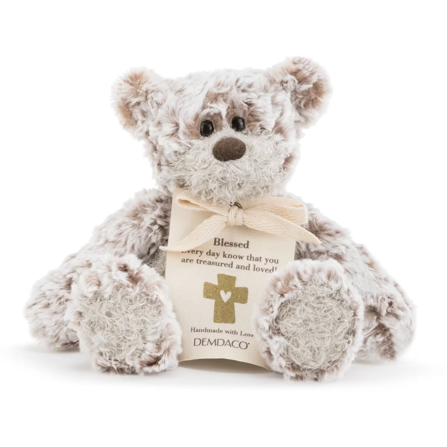 Fashion Small Blessing Giving Bear Stuffed Animal, 8.5" Encouragement