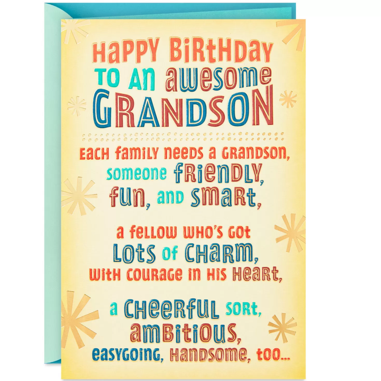 Birthday>Hallmark Smart And Charming Funny Birthday Card For Grandson